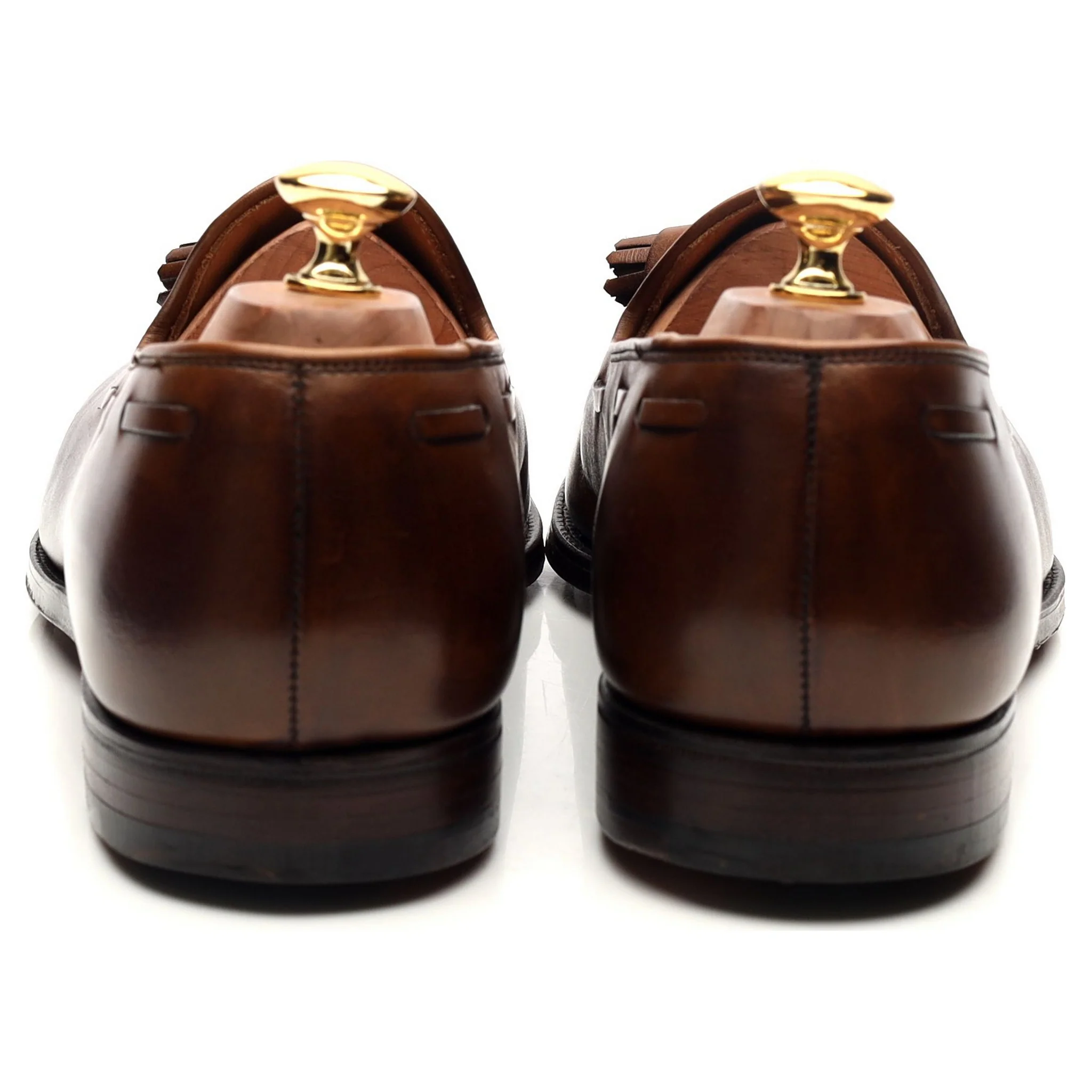 'Cavendish 2' Dark Brown Leather Tassel Loafers UK 9.5 E - Image 4