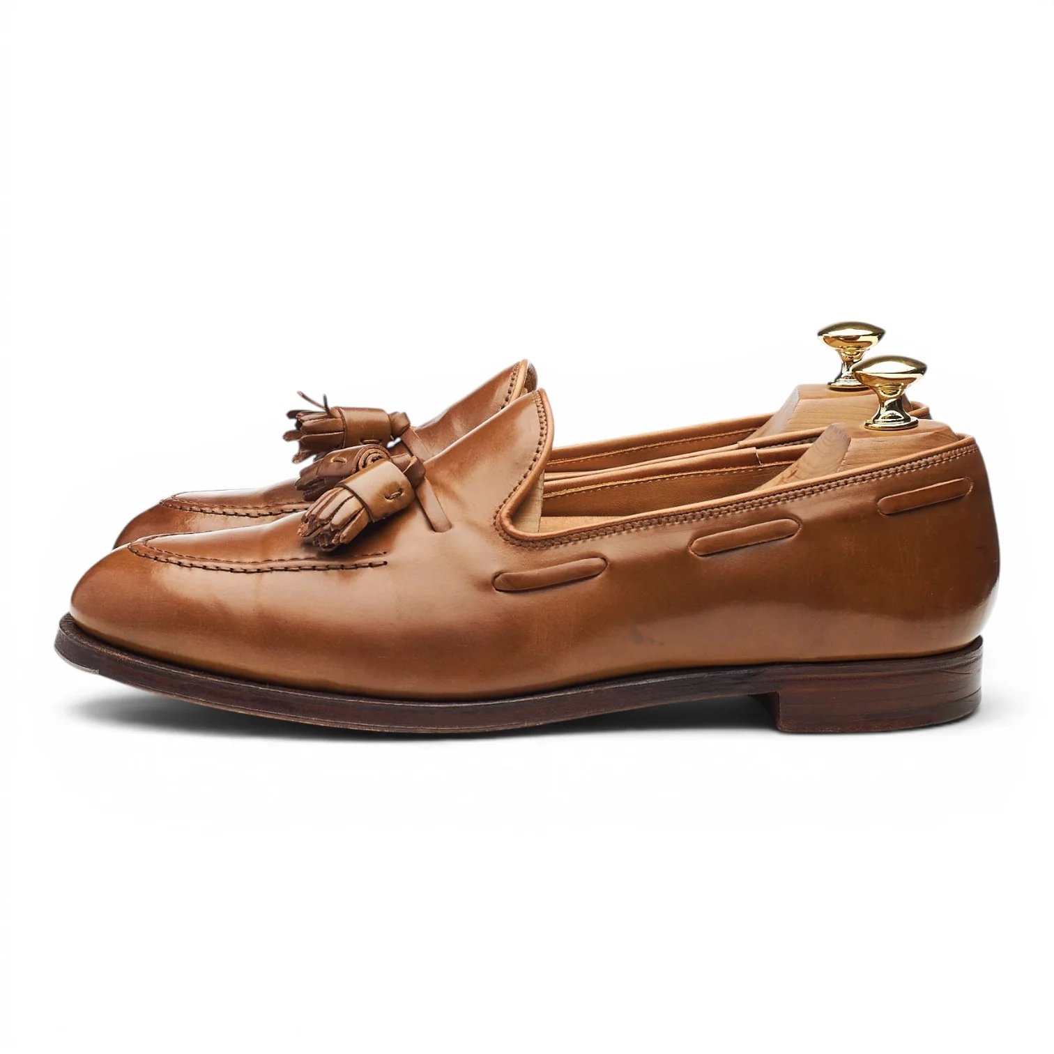 'Cavendish 2' Whisky Tan Brown Cordovan Leather Tassel Loafers UK 6.5 E - Image 3