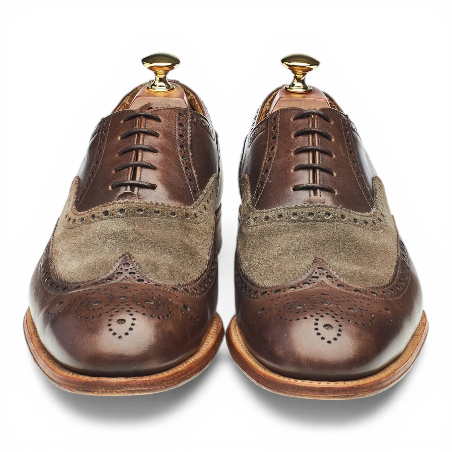 'Cecil' Dark Brown Leather Suede Oxford Brogues UK 9 F - Image 2