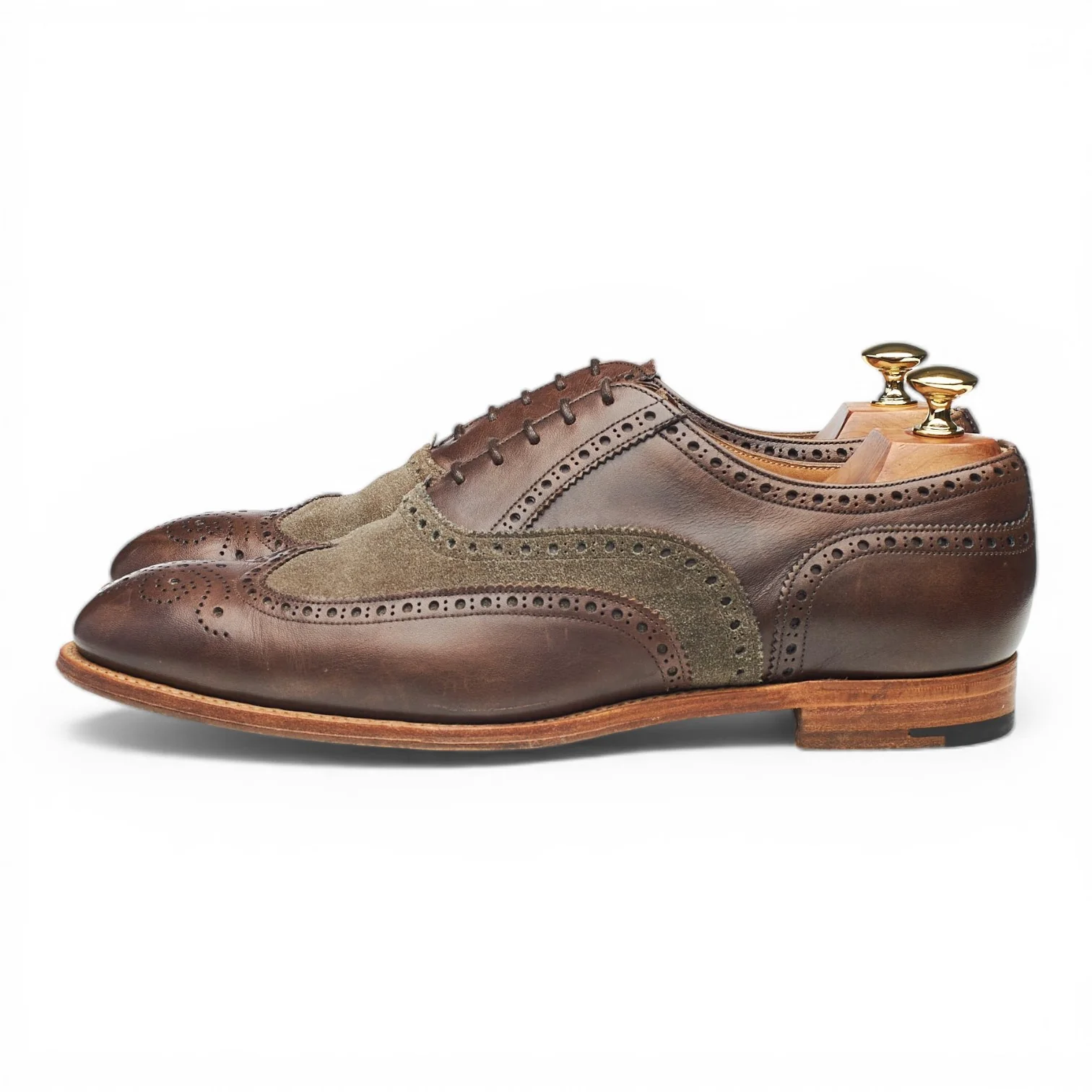 'Cecil' Dark Brown Leather Suede Oxford Brogues UK 9 F - Image 3