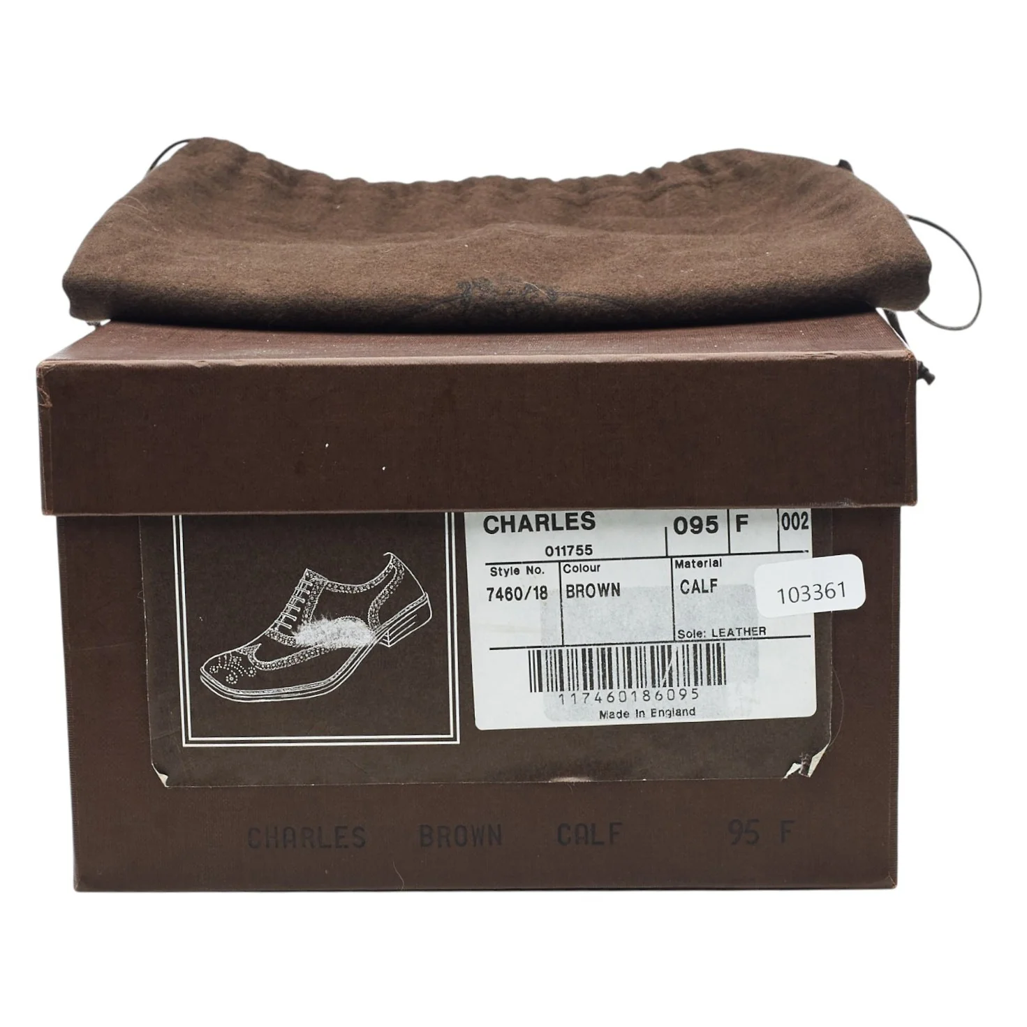 'Charles' Dark Brown Leather Oxford Brogues UK 9.5 F - Image 8