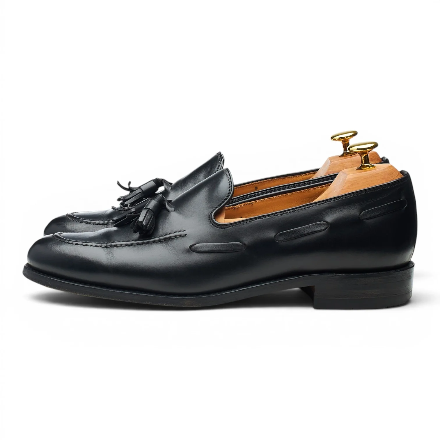 Charles Tyrwhitt 'Berwick' Black Leather Tassel Loafers UK 8 F - Image 3