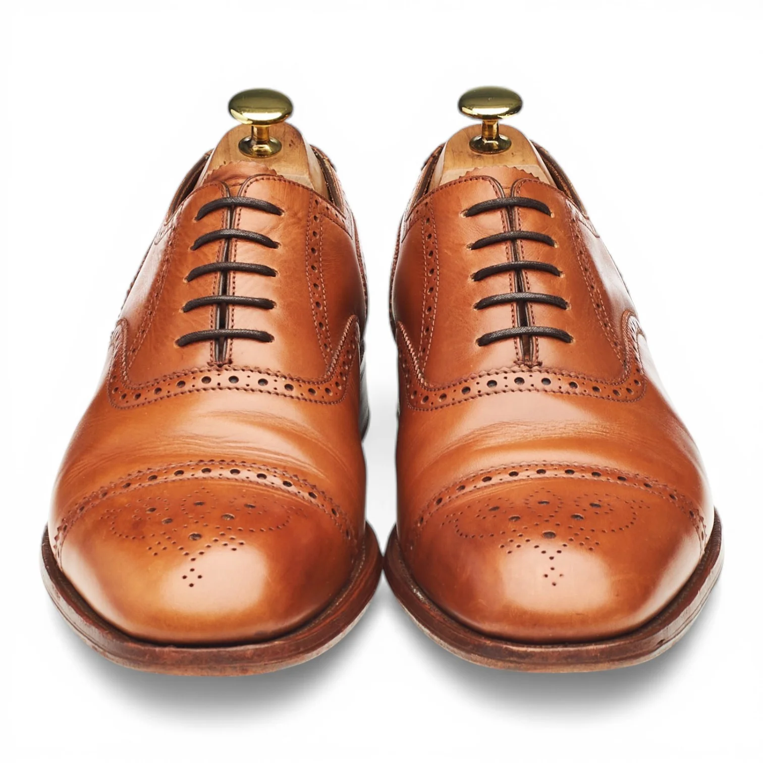 Charles Tyrwhitt Tan Brown Leather Oxford Brogues UK 8.5 F - Image 2