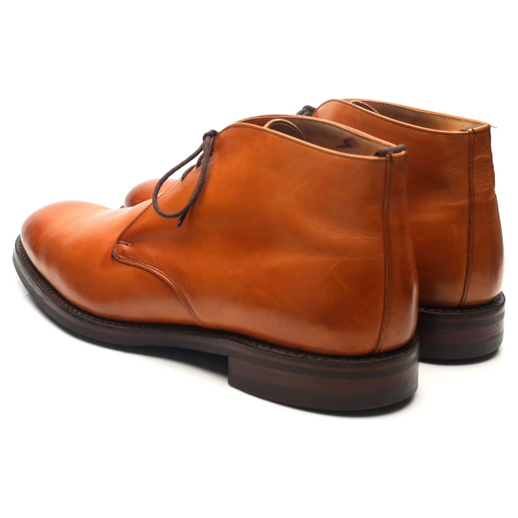'Jackie III' Tan Brown Leather Chukka Boots UK 10 F - Image 3