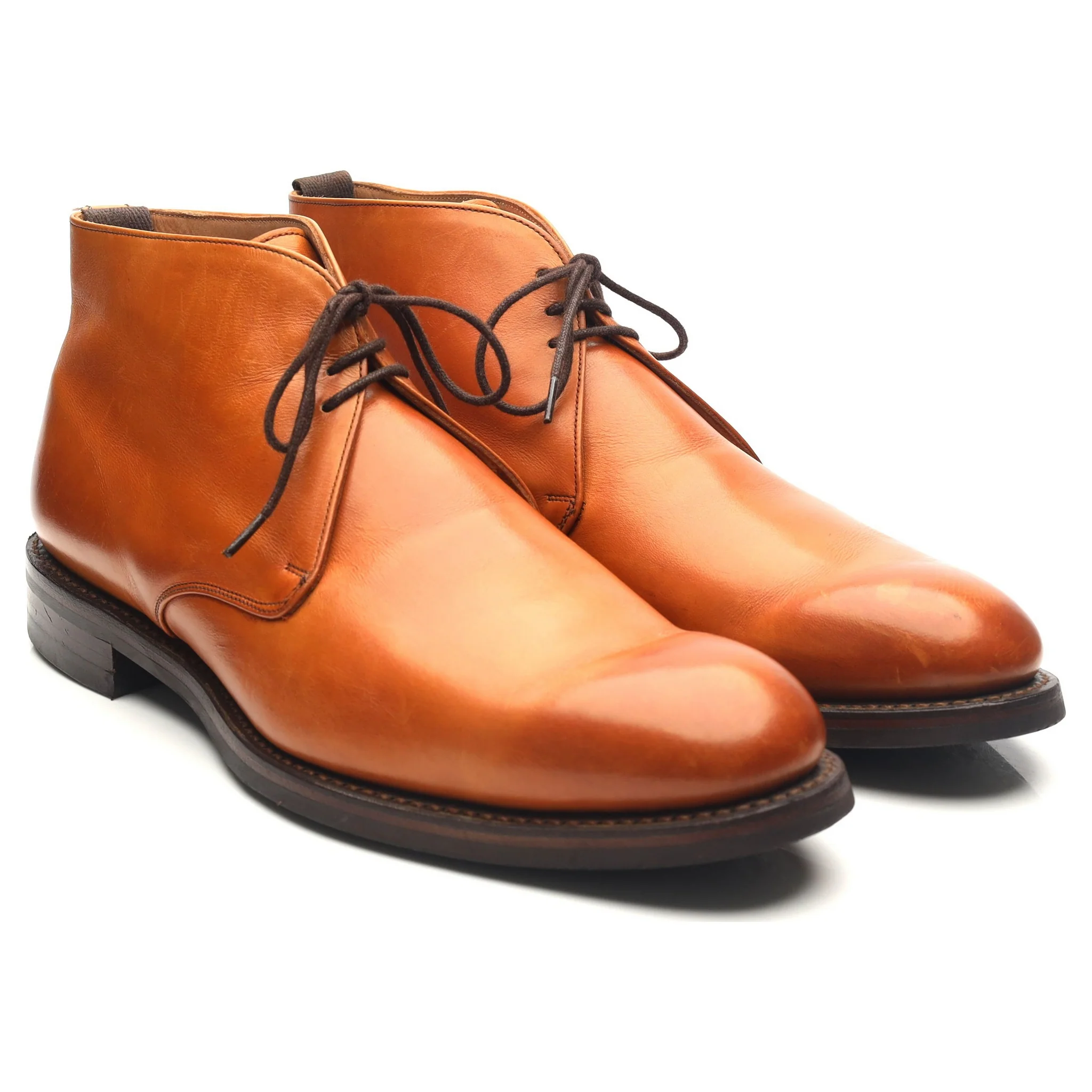 'Jackie III' Tan Brown Leather Chukka Boots UK 10 F - Image 8