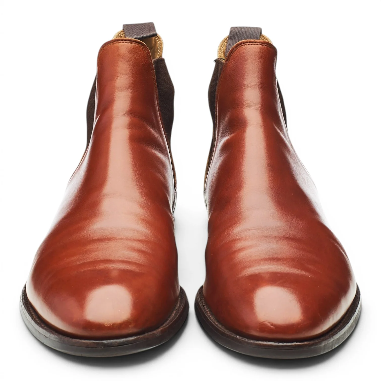 'Chelsea 8' Tan Brown Leather Chelsea Boots UK 9 E - Image 2