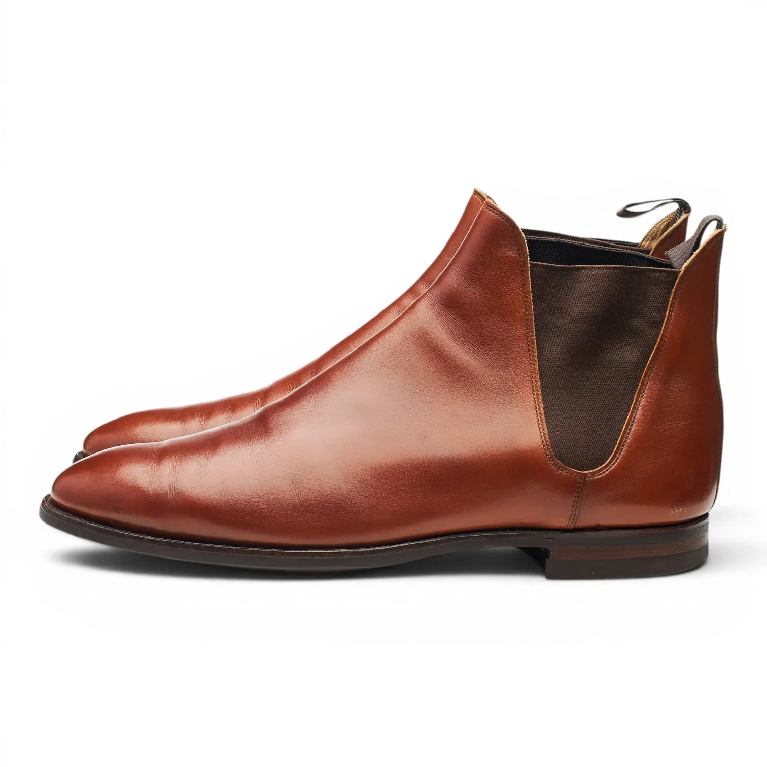 'Chelsea 8' Tan Brown Leather Chelsea Boots UK 9 E - Image 3