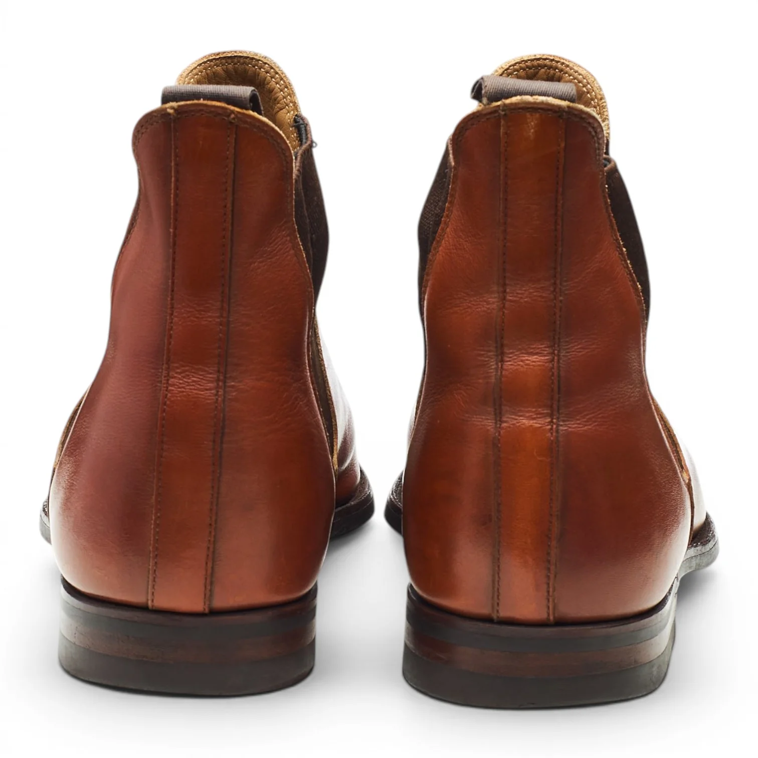 'Chelsea 8' Tan Brown Leather Chelsea Boots UK 9 E - Image 4