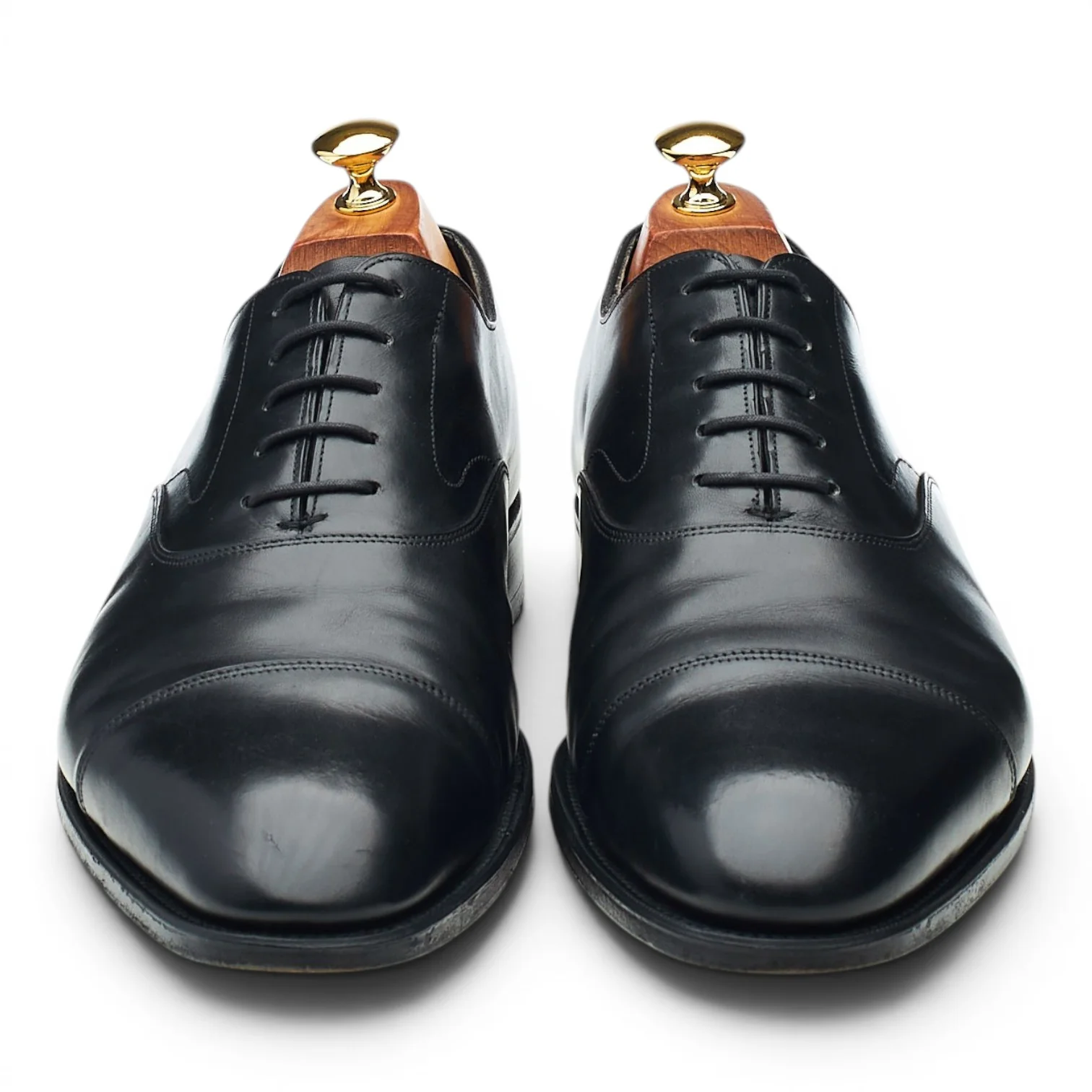 'Chelsea' Black Leather Oxford UK 10 F - Image 2
