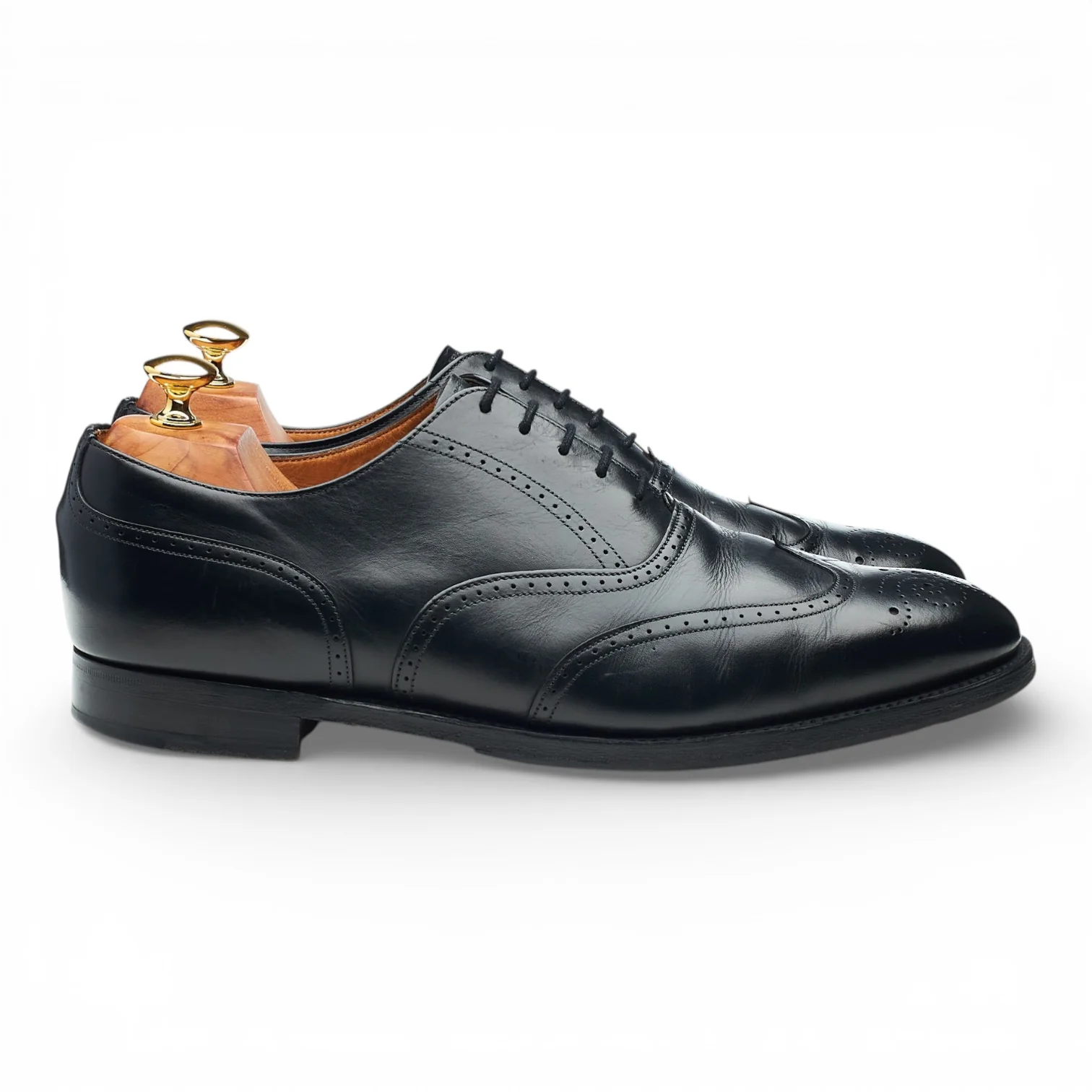 'Chesham' Black Leather Oxford Brogues UK 10 F