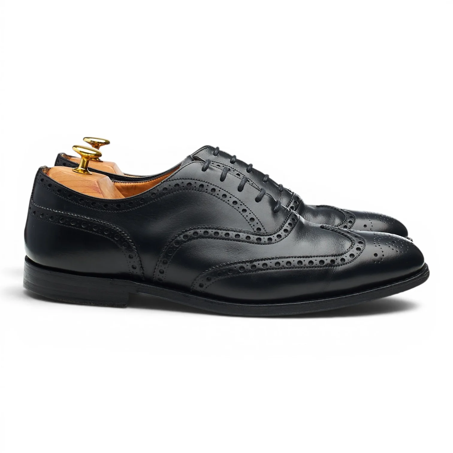 'Chetwynd' Black Leather Oxford Brogues UK 8 F