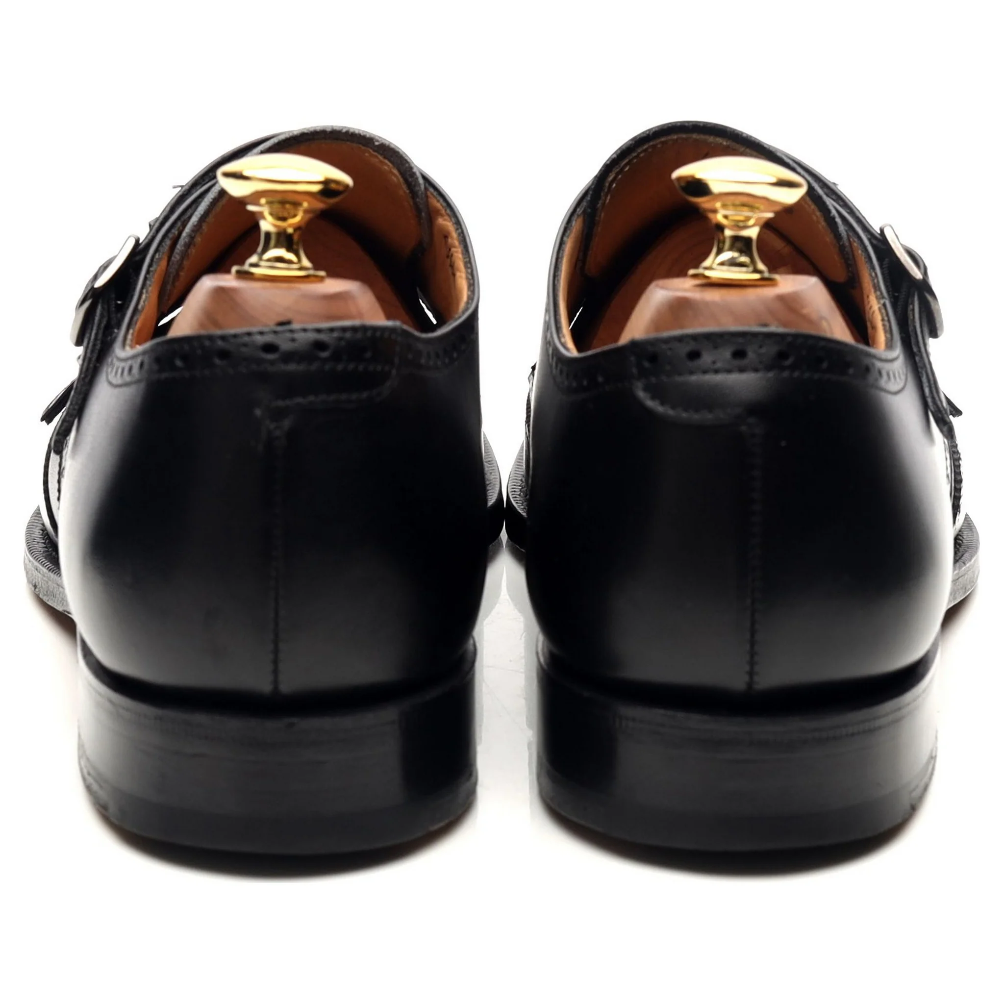 'Chicago' Black Leather Double Monk Strap UK 6.5 F - Image 4
