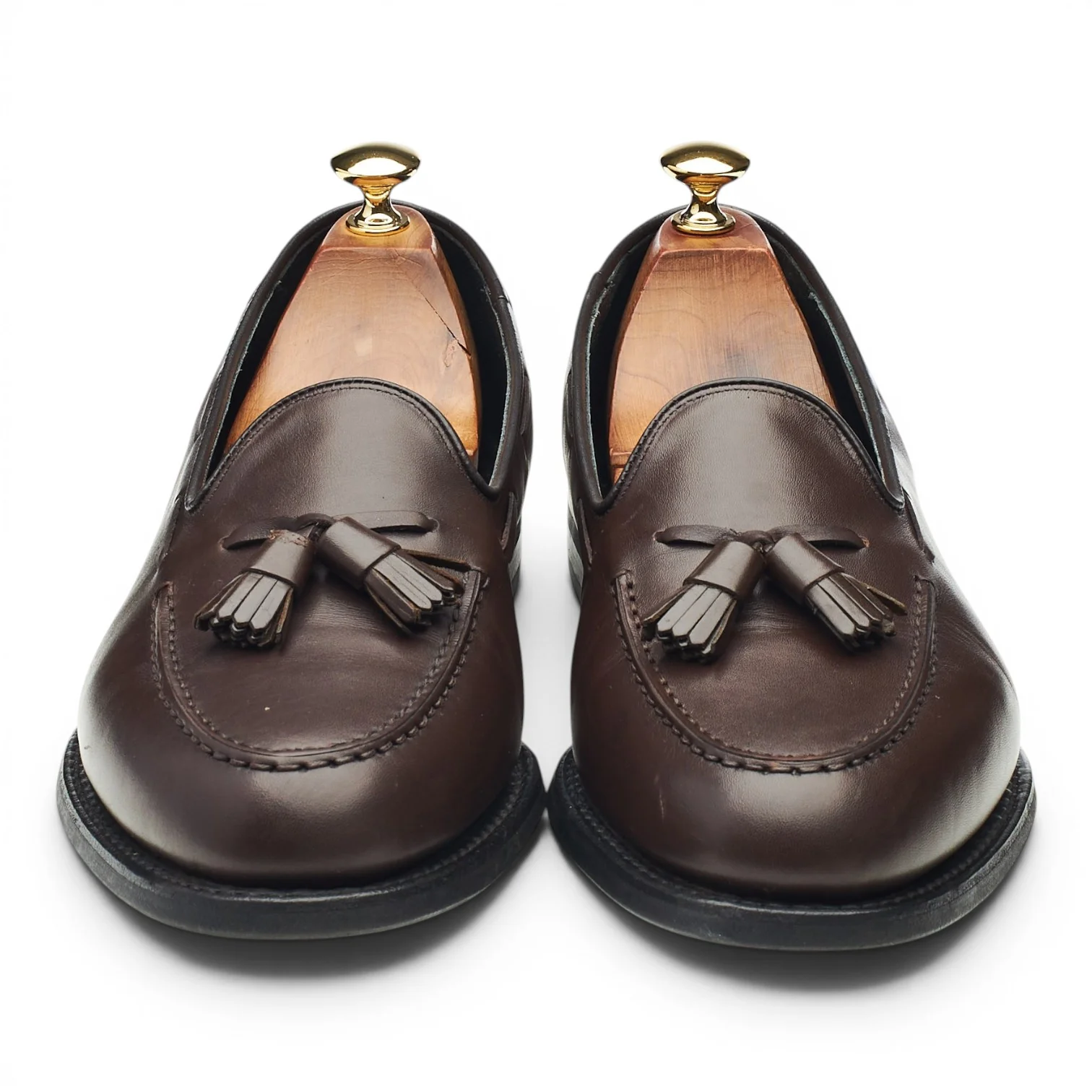 'Chicane' Dark Brown Leather Tassel Loafers UK 9.5 G - Image 2