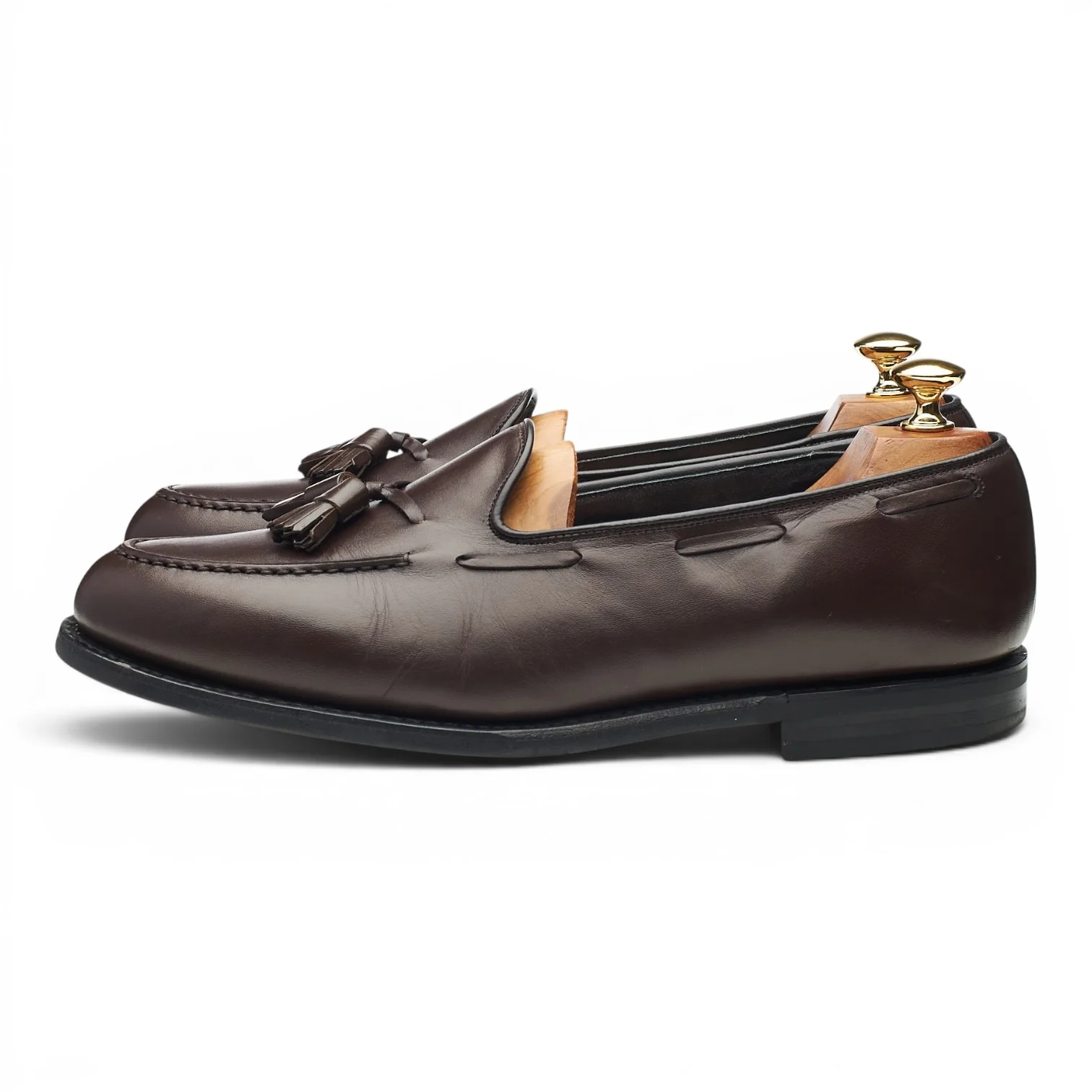'Chicane' Dark Brown Leather Tassel Loafers UK 9.5 G - Image 3