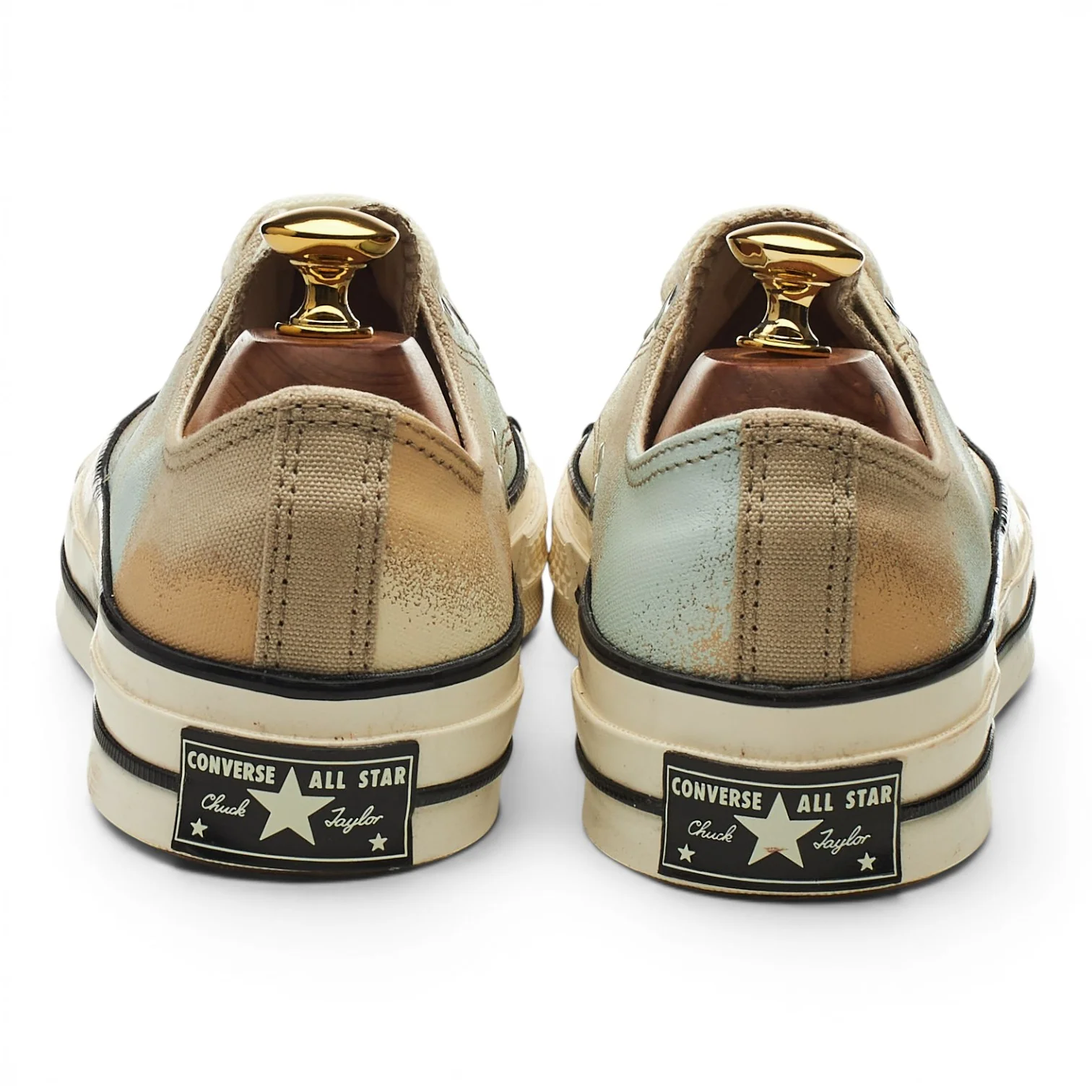 'Chuck 70 Low' Stone Canvas Sneakers UK 7 - Image 4