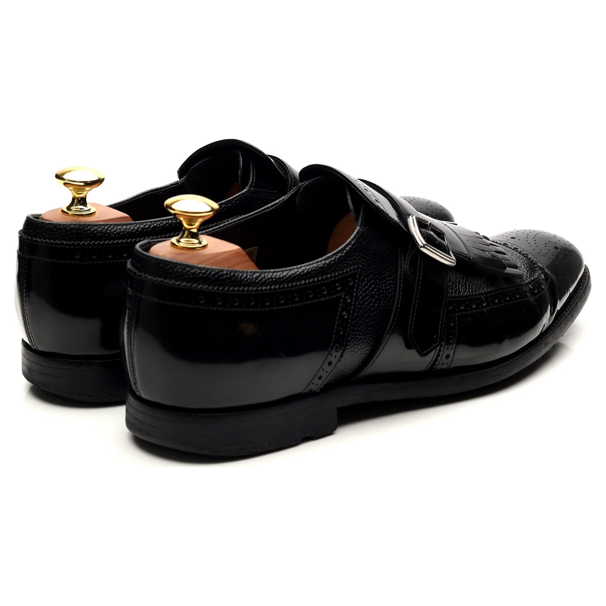 'Shanghai' Black Leather Monk Strap UK 8 F - Image 5