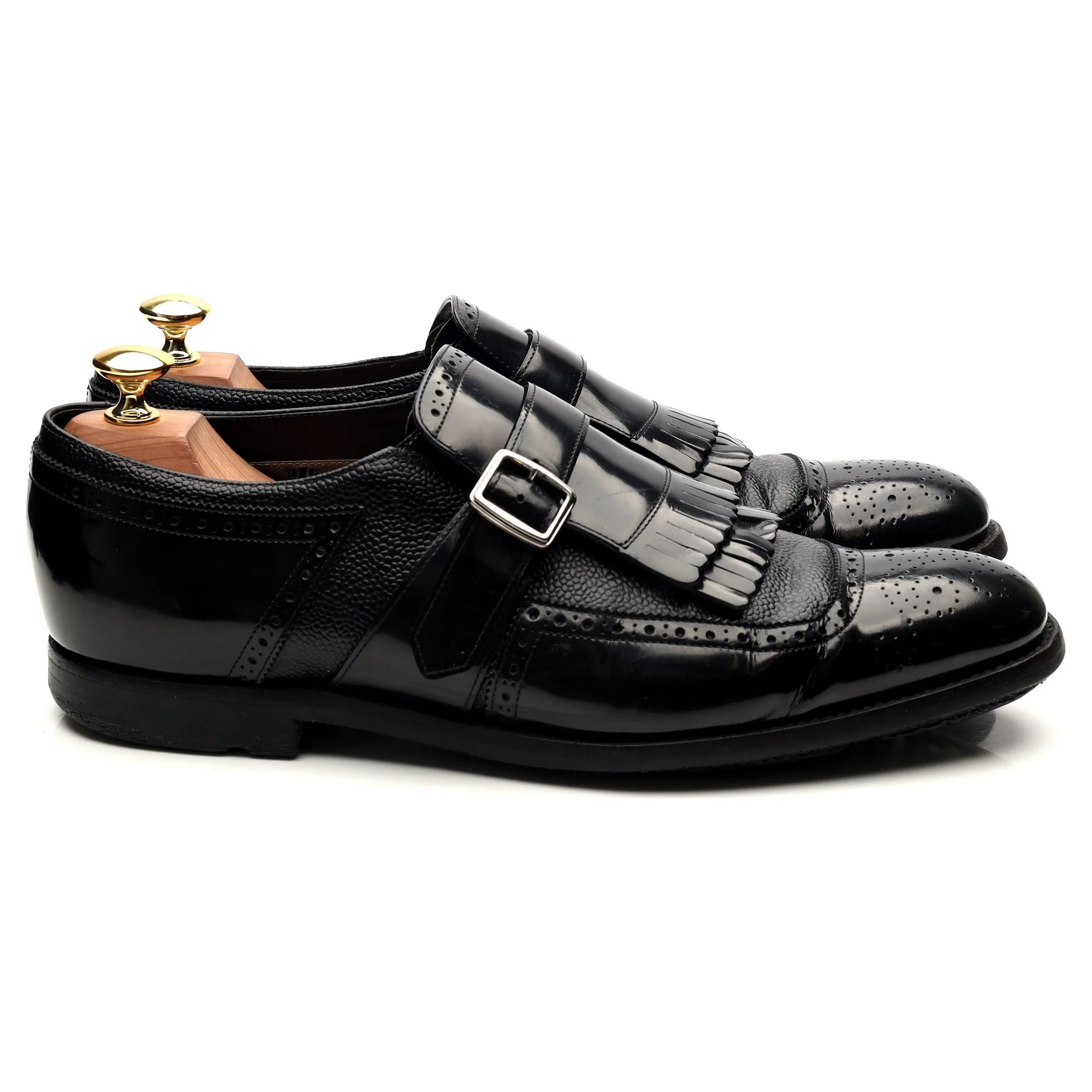 'Shanghai' Black Leather Monk Strap UK 8 F - Image 6