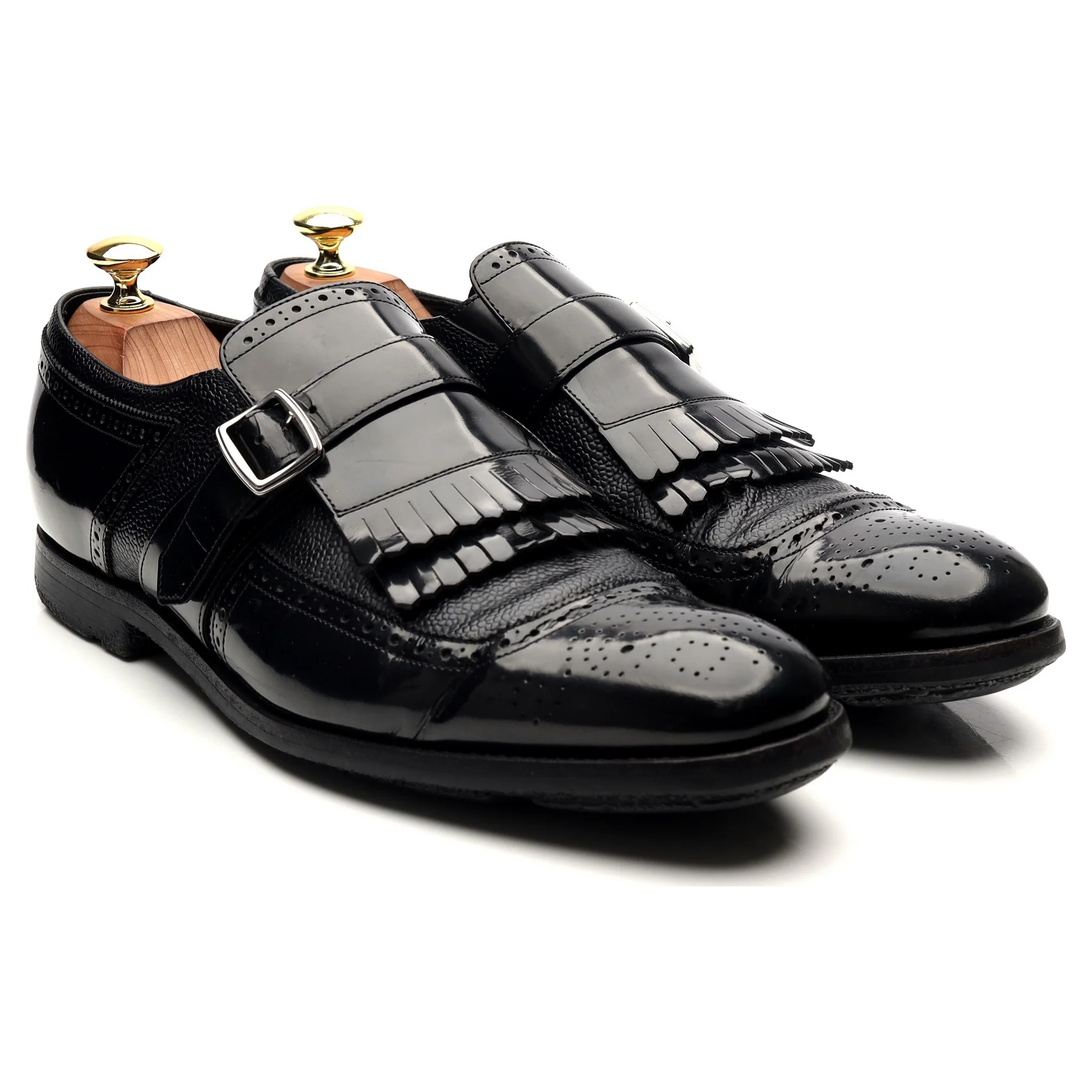 'Shanghai' Black Leather Monk Strap UK 8 F - Image 7