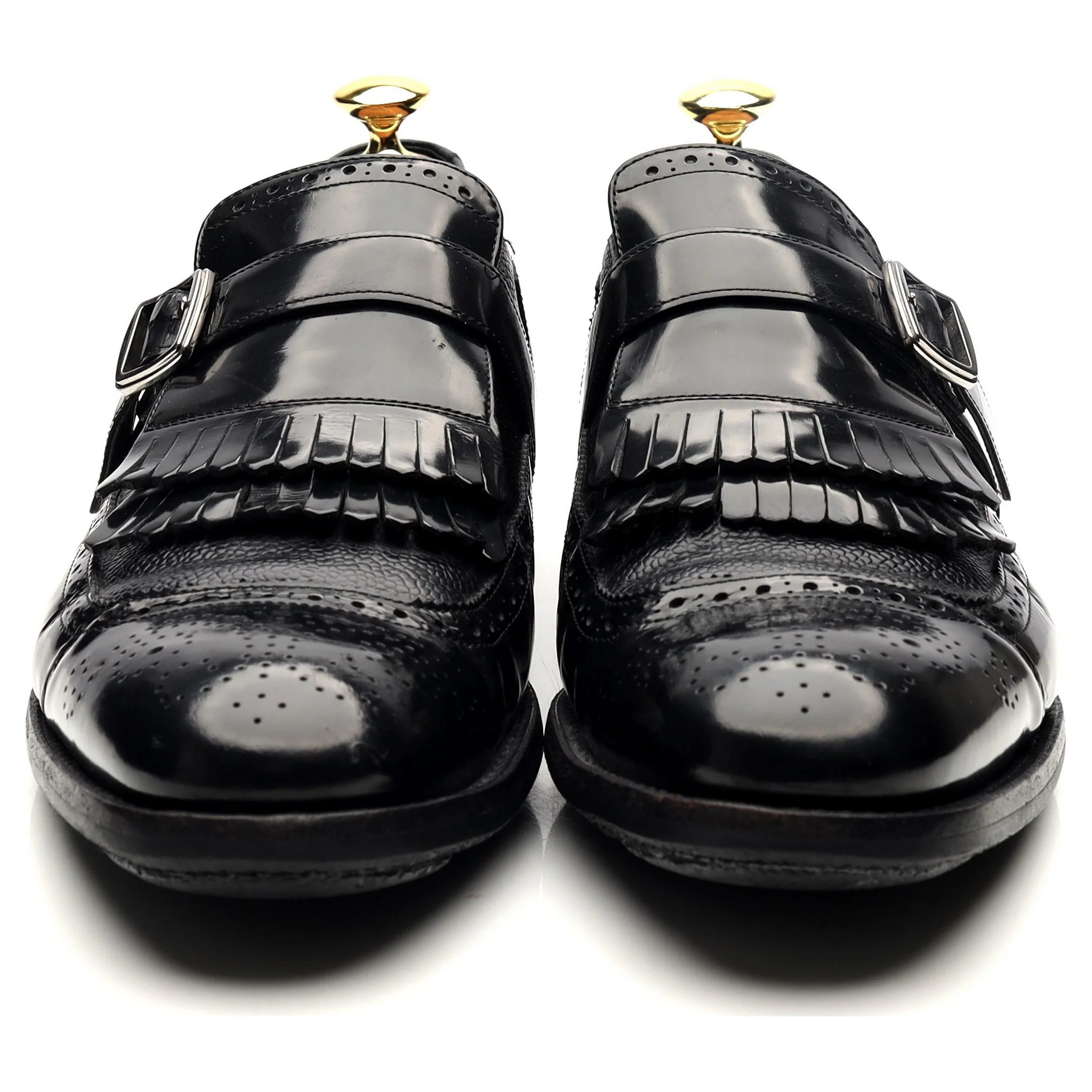 'Shanghai' Black Leather Monk Strap UK 8 F - Image 8