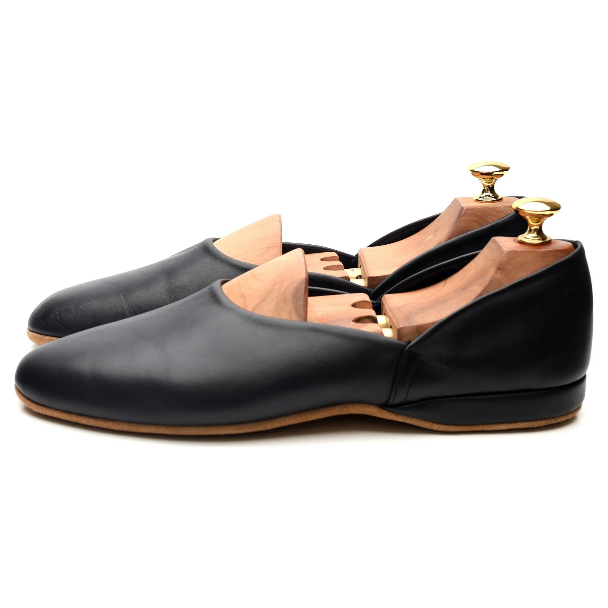 'Hermes 03' Black Leather Slippers UK 9 F - Image 2