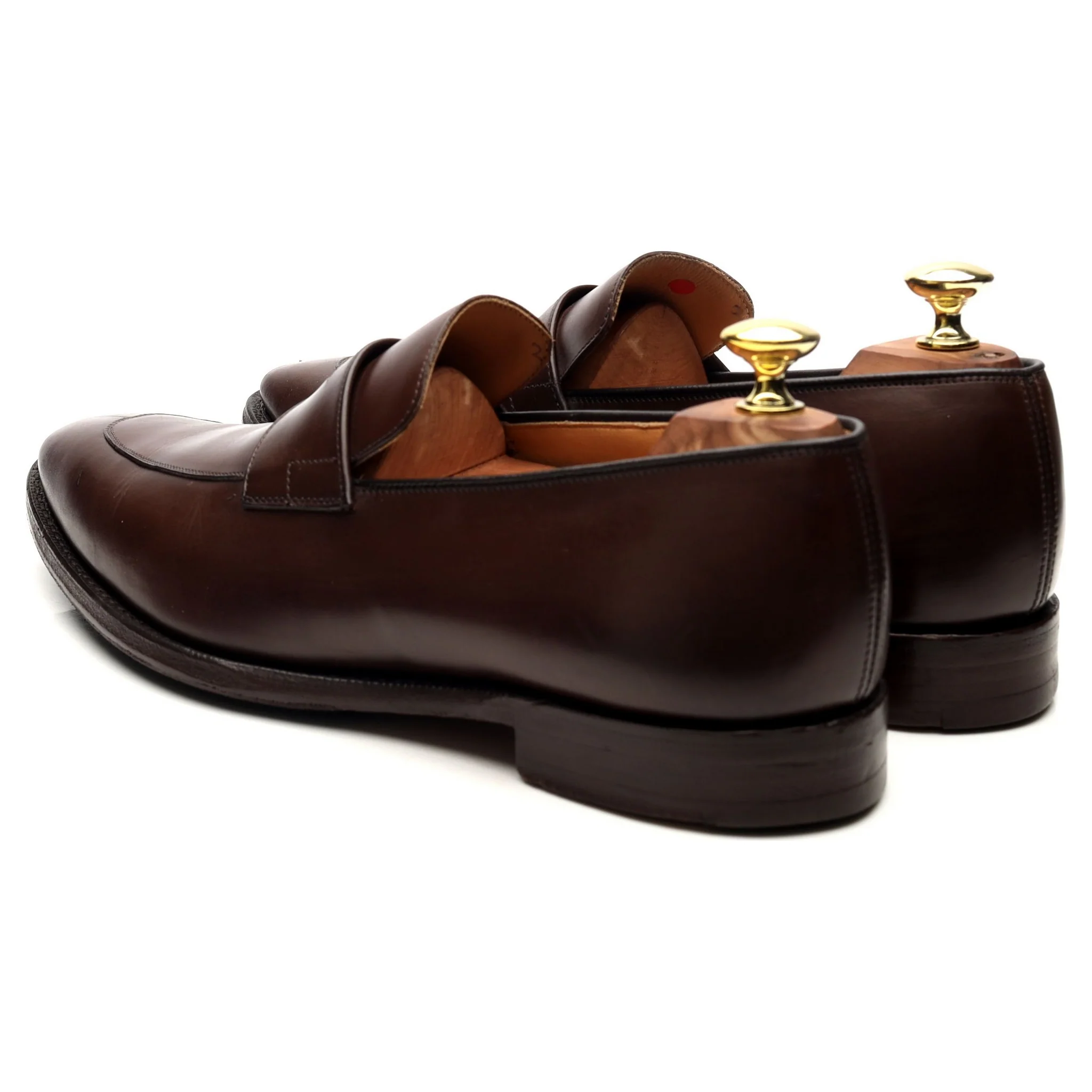 'Swanley' Dark Brown Leather Split Toe Penny Loafers UK 7.5 G - Image 3