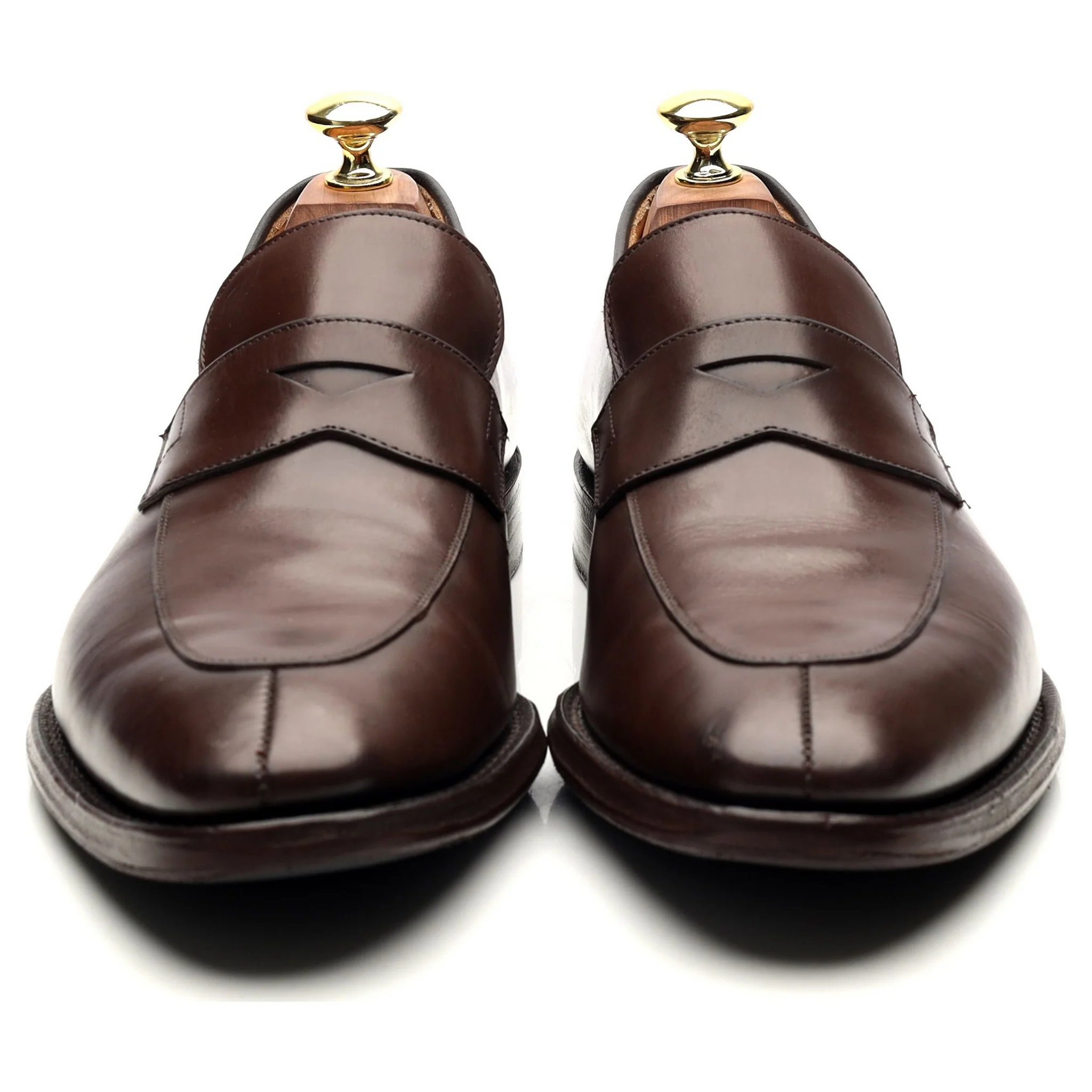 'Swanley' Dark Brown Leather Split Toe Penny Loafers UK 7.5 G - Image 8