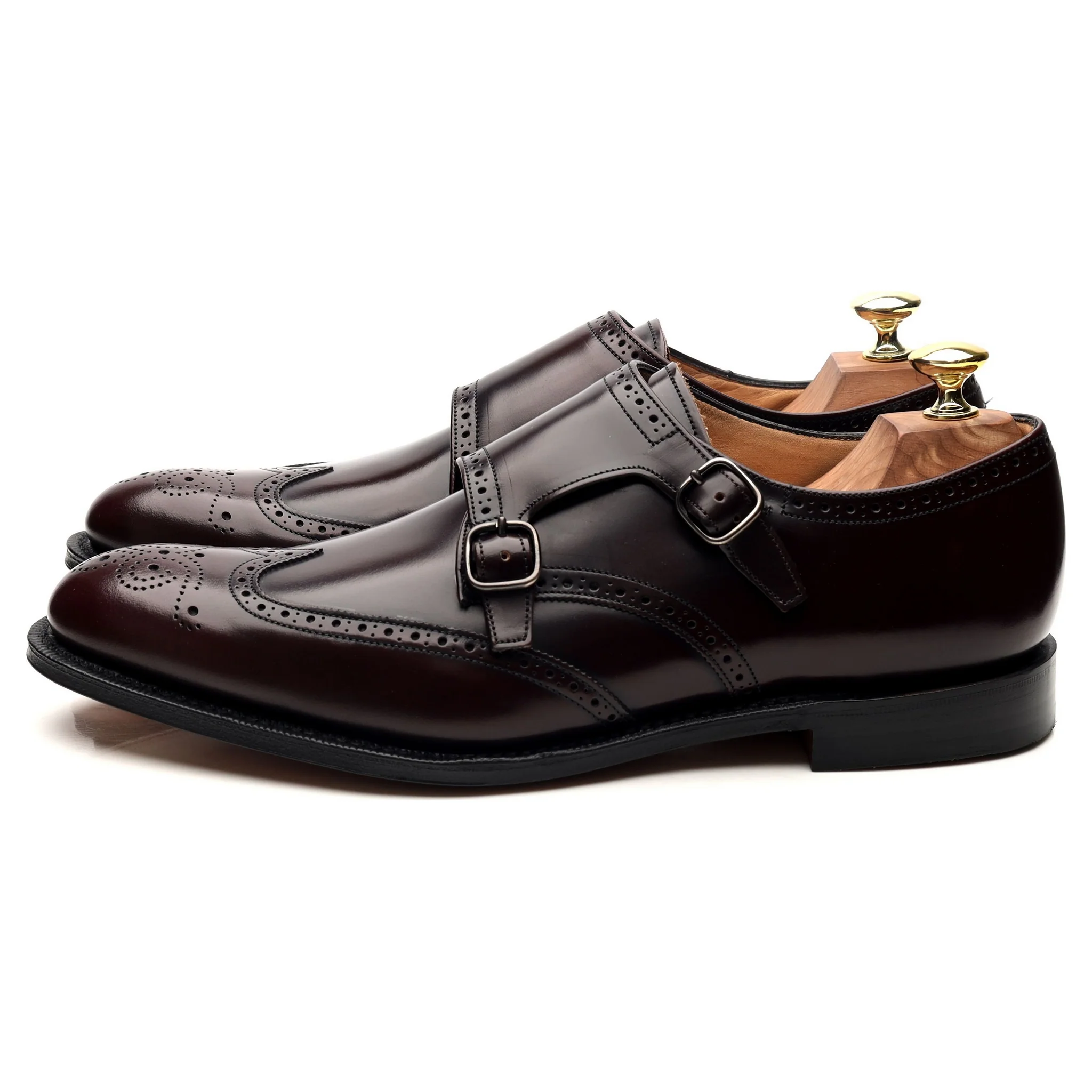 'Chicago' Burgundy Leather Double Monk Strap UK 7.5 F - Image 2