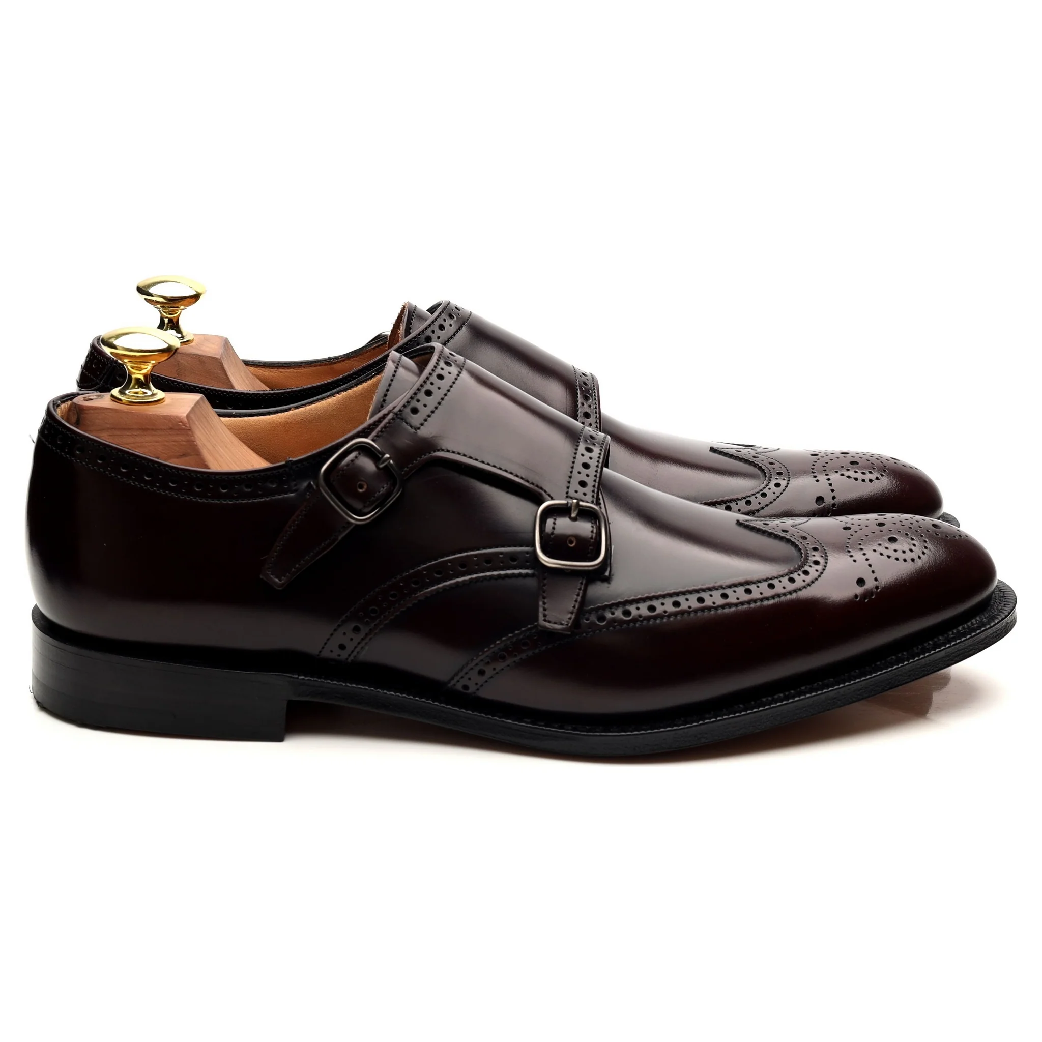 'Chicago' Burgundy Leather Double Monk Strap UK 7.5 F - Image 6