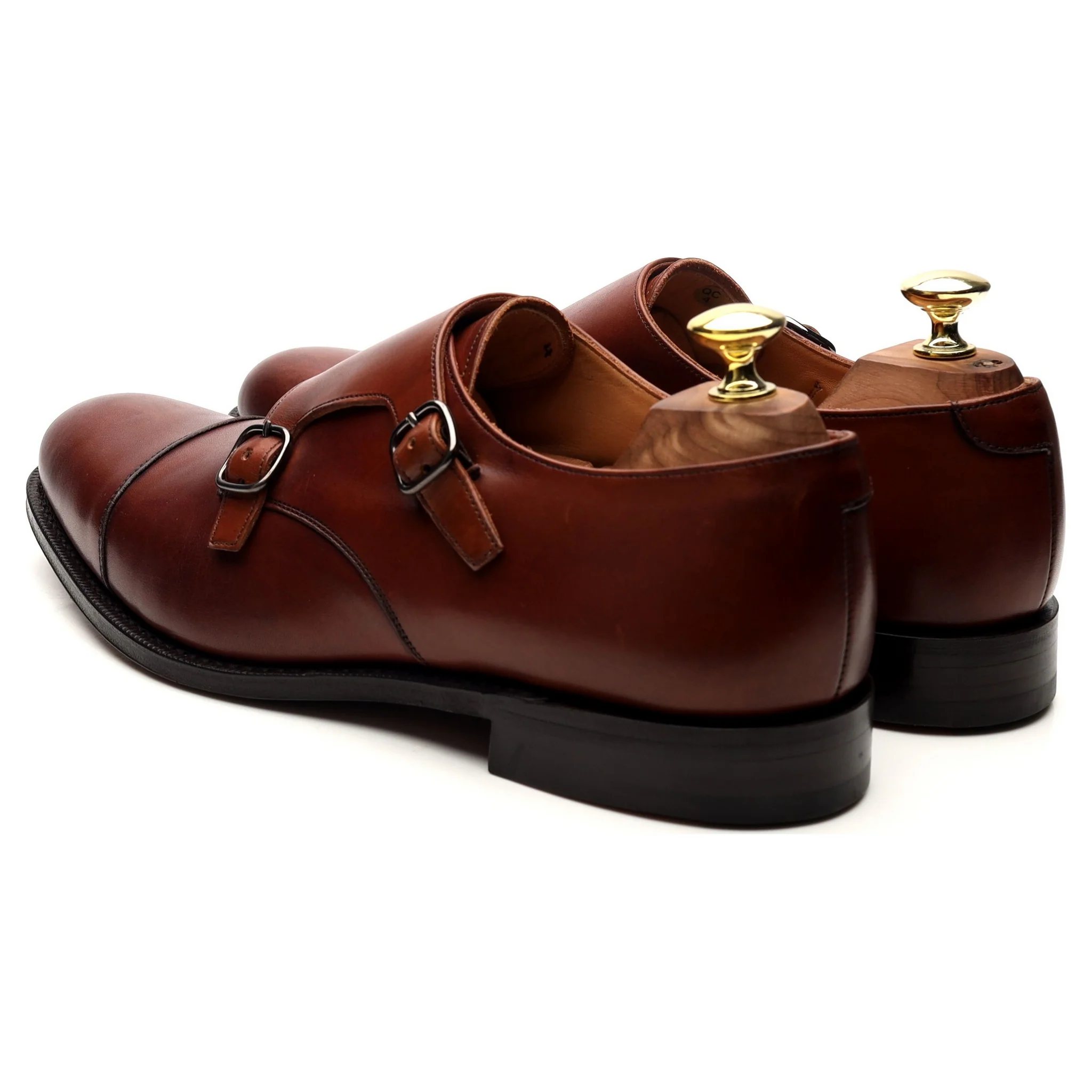 'Detroit' Tan Brown Leather Double Monk Strap UK 7 G - Image 3