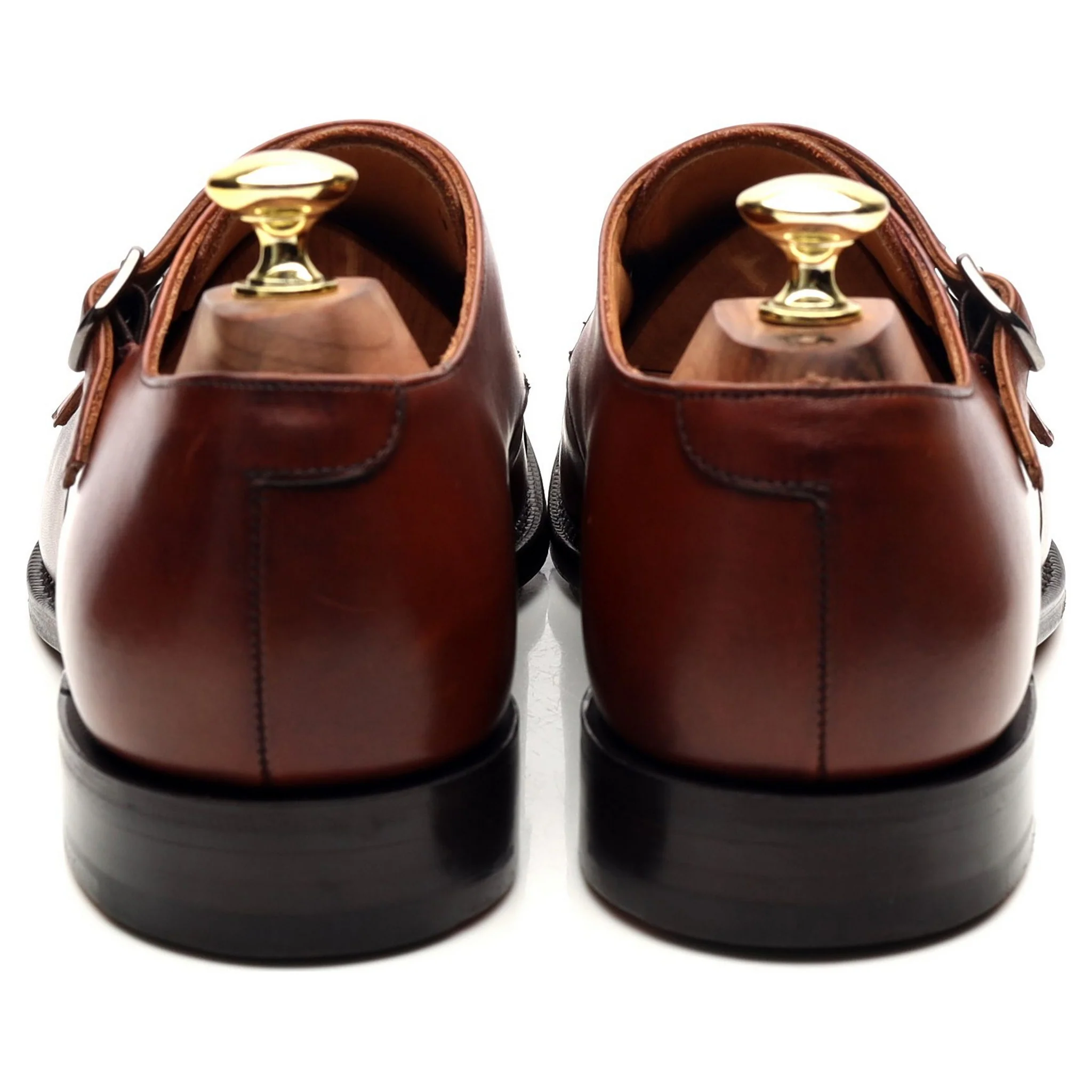 'Detroit' Tan Brown Leather Double Monk Strap UK 7 G - Image 4