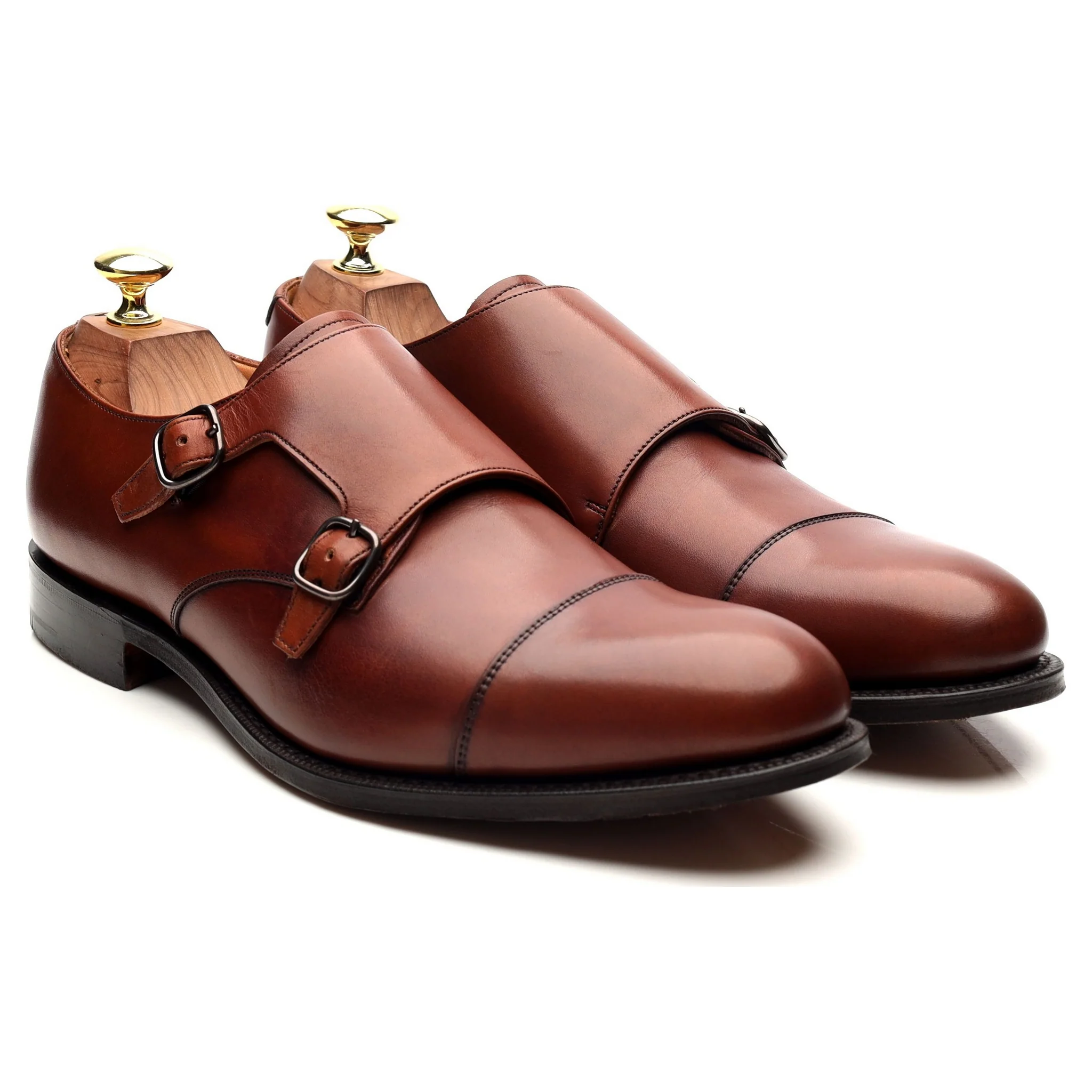 'Detroit' Tan Brown Leather Double Monk Strap UK 7 G - Image 7