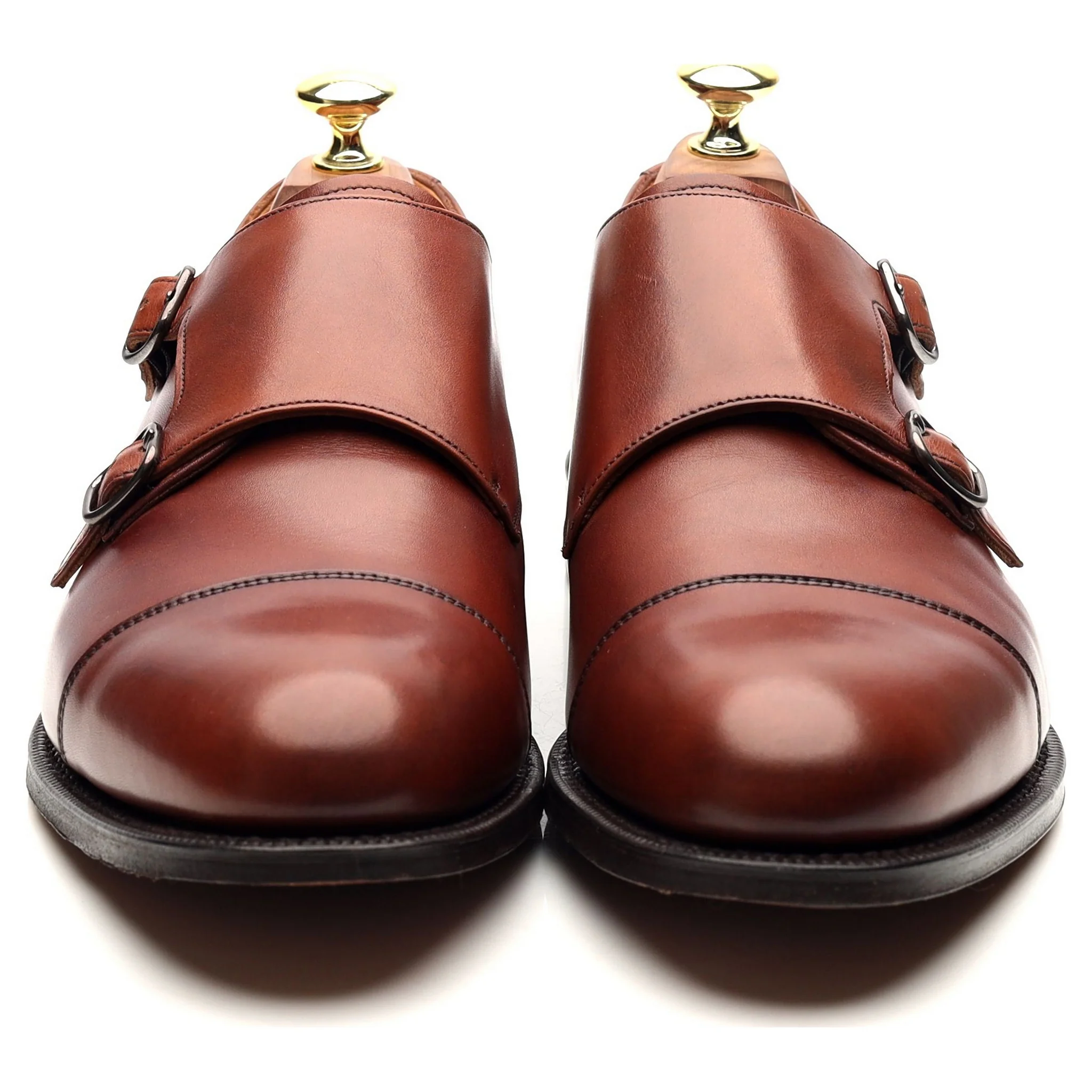 'Detroit' Tan Brown Leather Double Monk Strap UK 7 G - Image 8