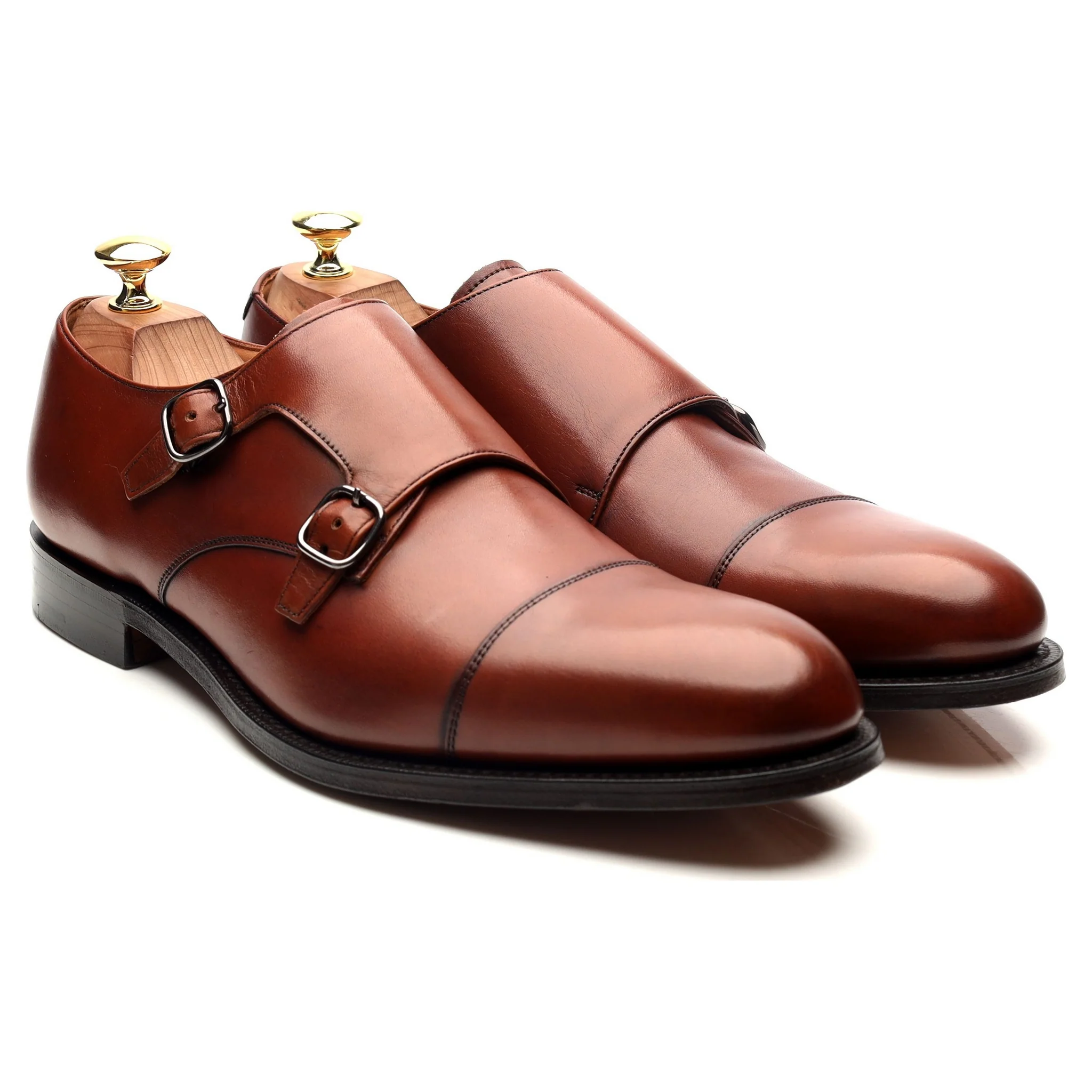 'Detroit' Tan Brown Leather Double Monk Strap UK 8 G - Image 7