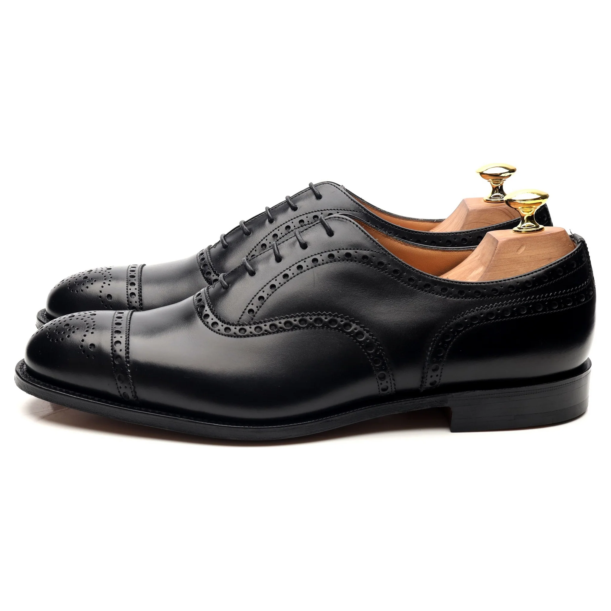 'Diplomat' Black Leather Oxford Semi Brogues UK 8.5 F - Image 2