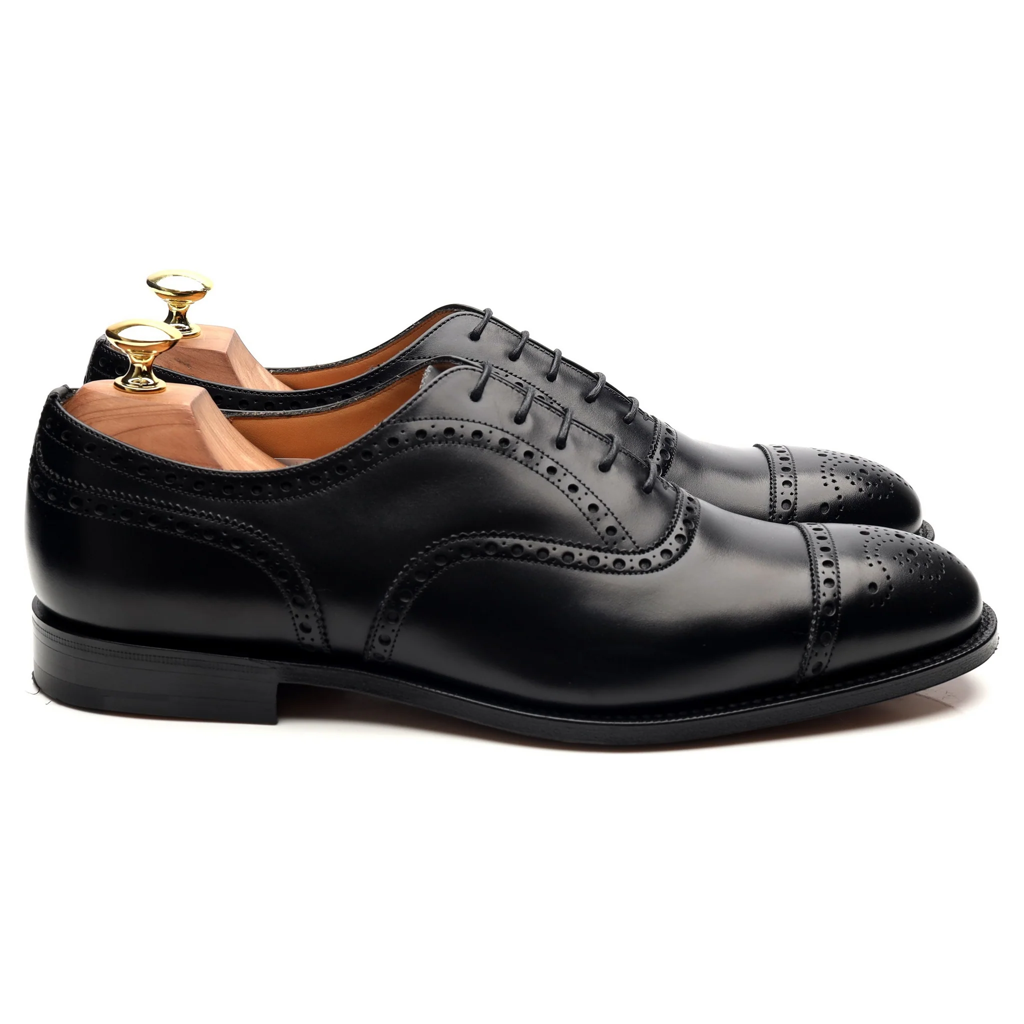 'Diplomat' Black Leather Oxford Semi Brogues UK 8.5 F - Image 6