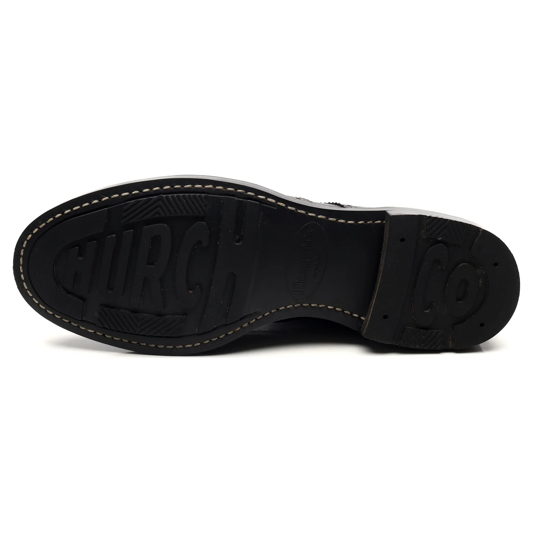'Enfield' Black Leather Brogue Boots UK 8 F - Image 10