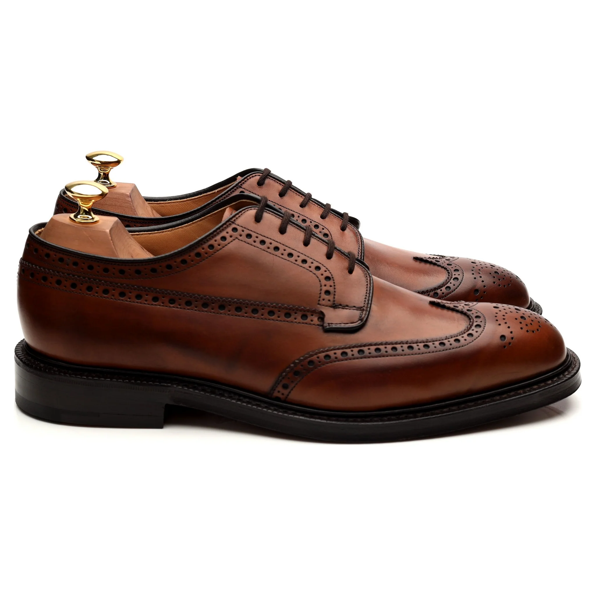 'Grafton' Brown Leather Derby Brogues UK 9 G - Image 6