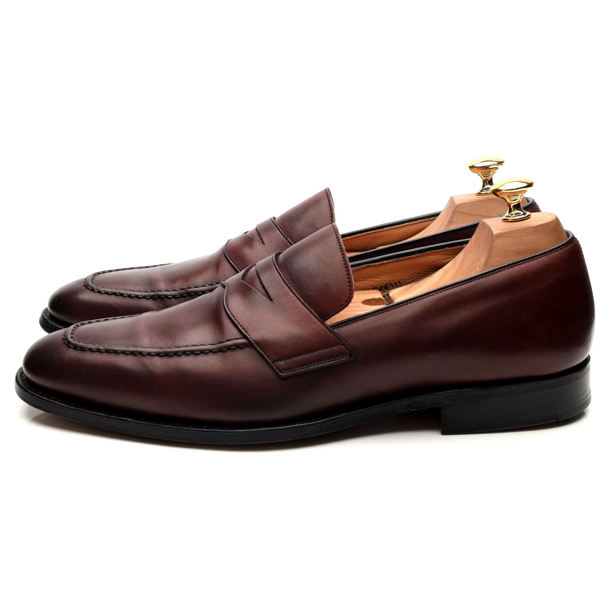 'Hertford' Burgundy Leather Loafers UK 10 F - Image 2
