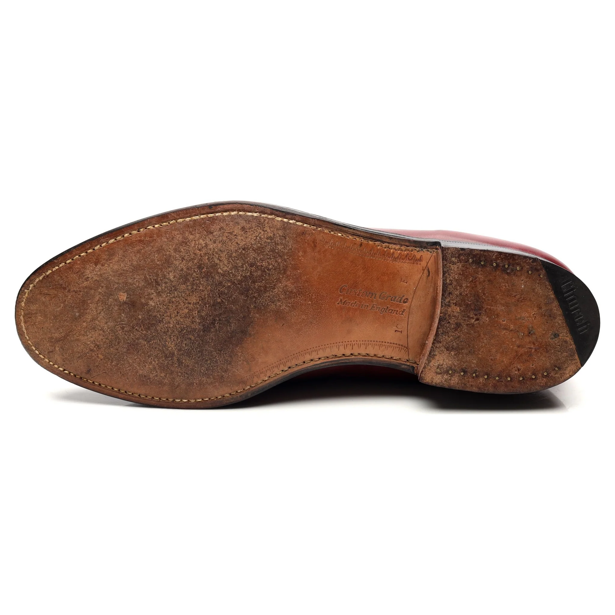 'Hilton' Burgundy Leather Loafers UK 10.5 F - Image 10