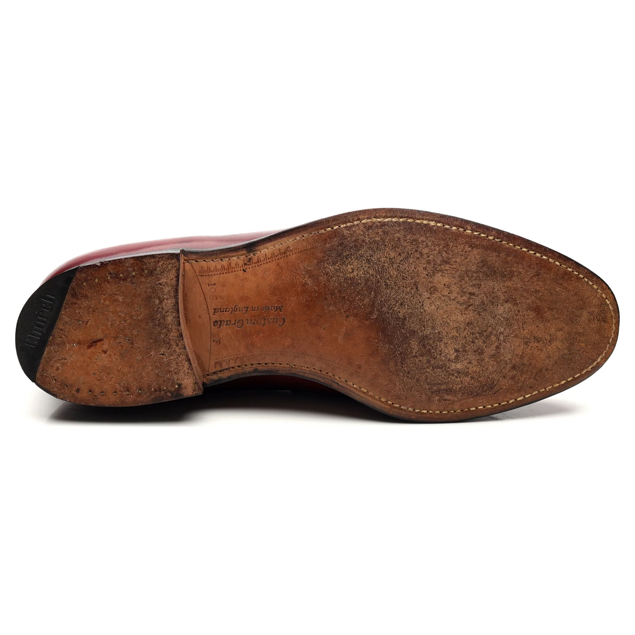 'Hilton' Burgundy Leather Loafers UK 10.5 F - Image 11