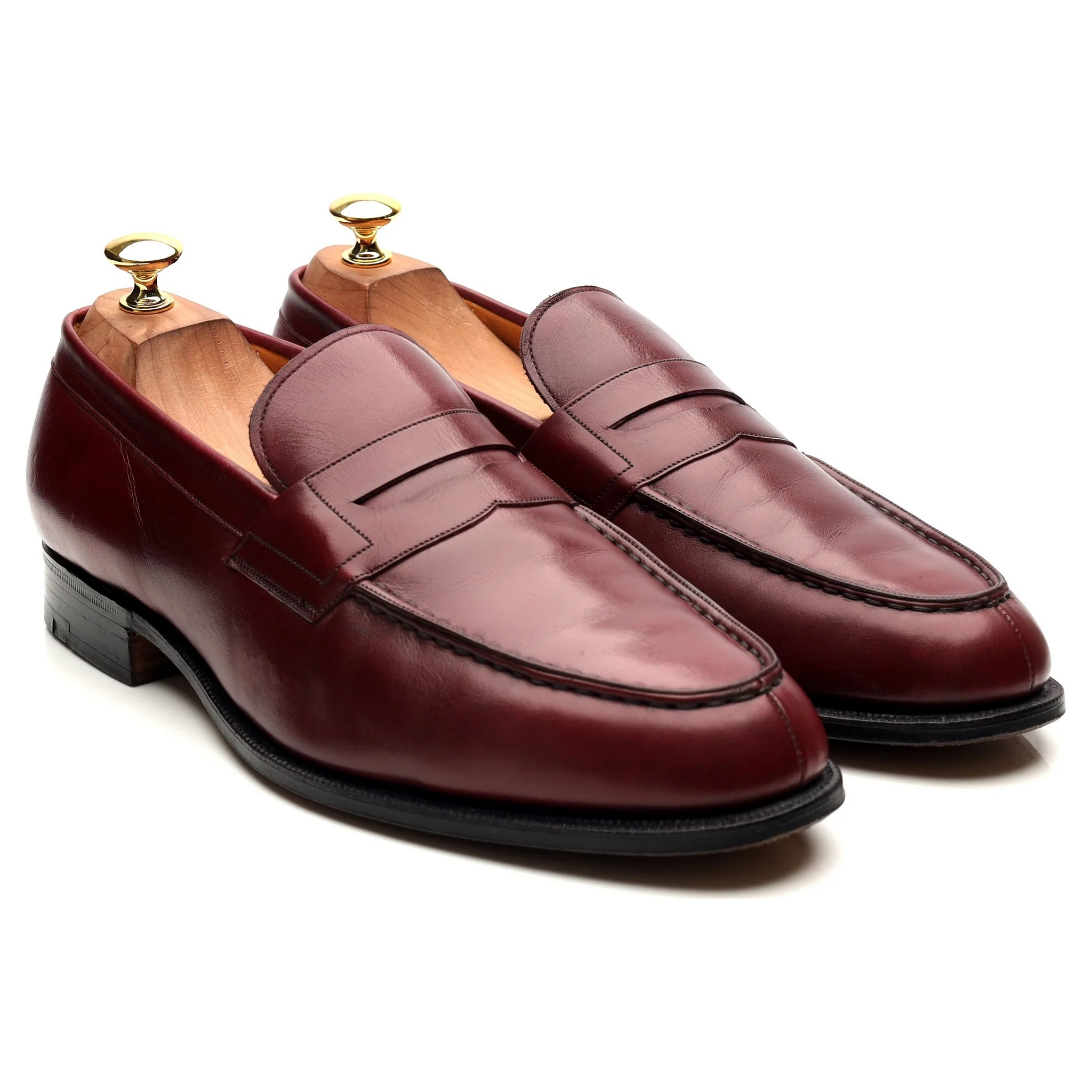 'Hilton' Burgundy Leather Loafers UK 10.5 F - Image 7