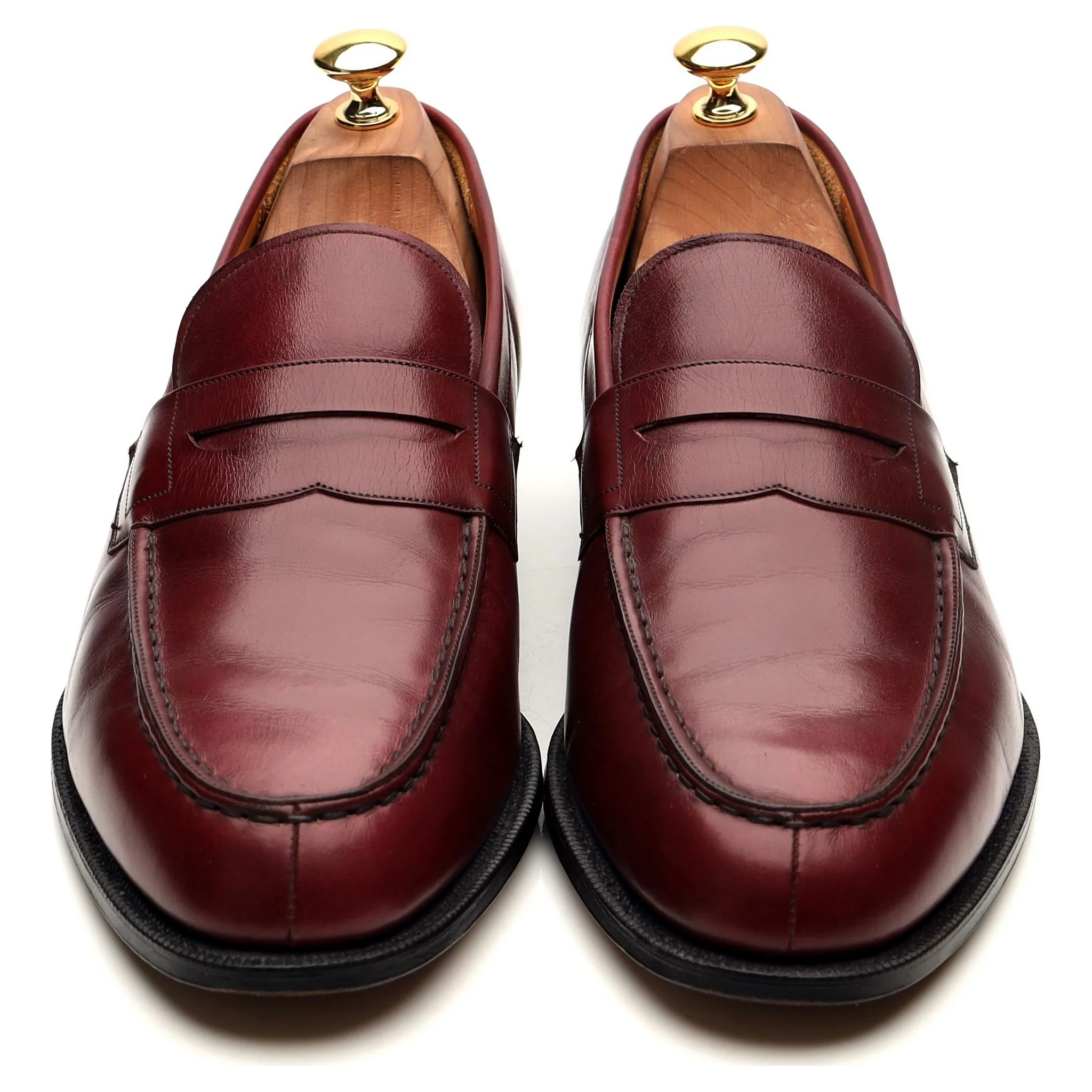 'Hilton' Burgundy Leather Loafers UK 10.5 F - Image 9