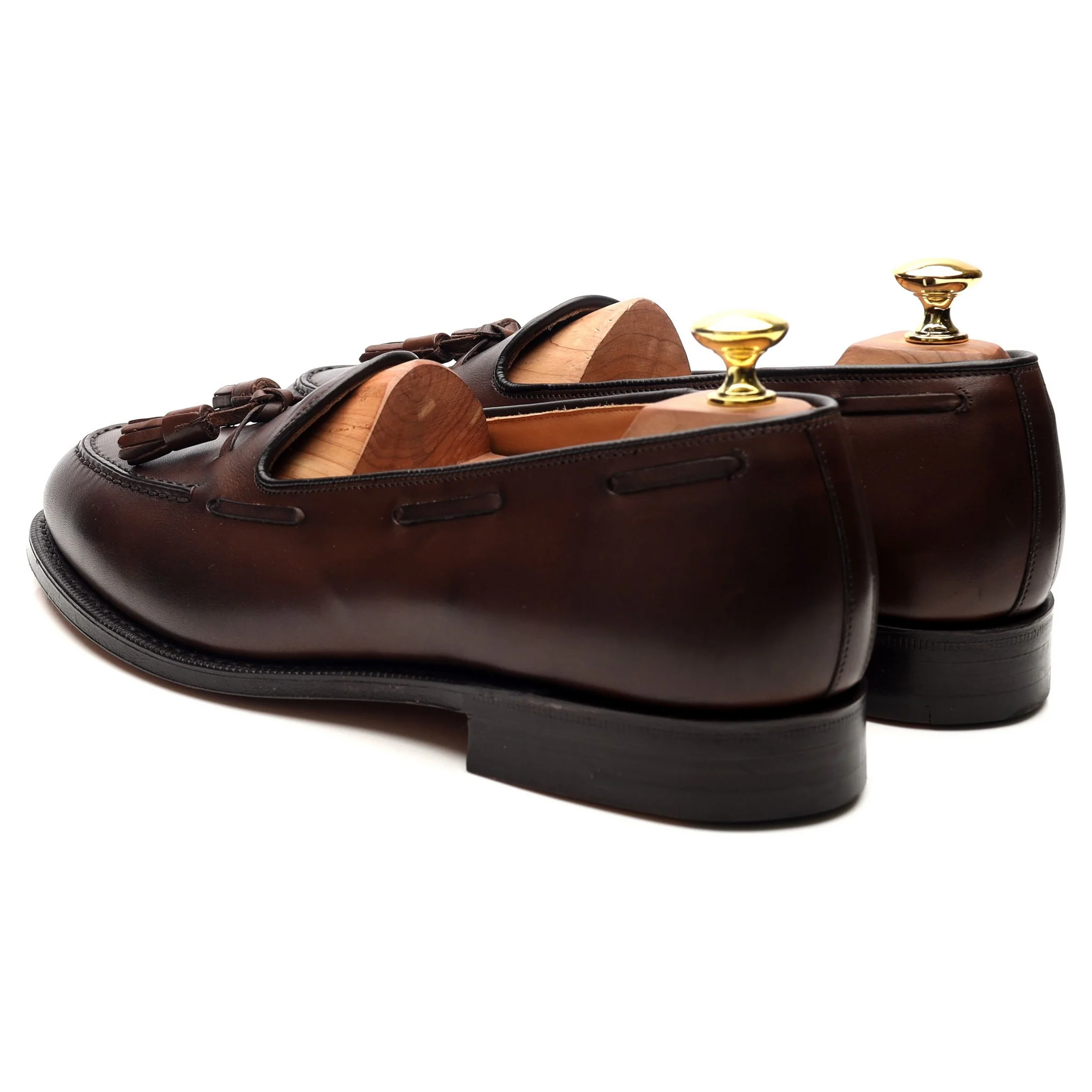'Keats II' Dark Brown Leather Tassel Loafers UK 8 G - Image 3