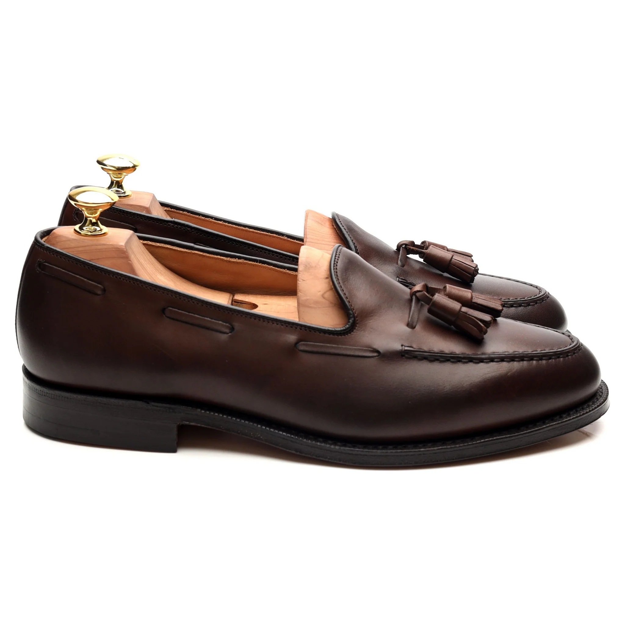 'Keats II' Dark Brown Leather Tassel Loafers UK 8 G - Image 6
