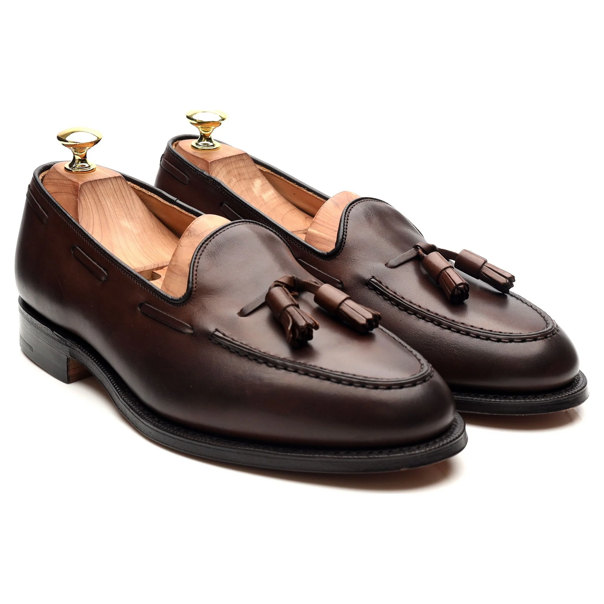'Keats II' Dark Brown Leather Tassel Loafers UK 8 G - Image 7