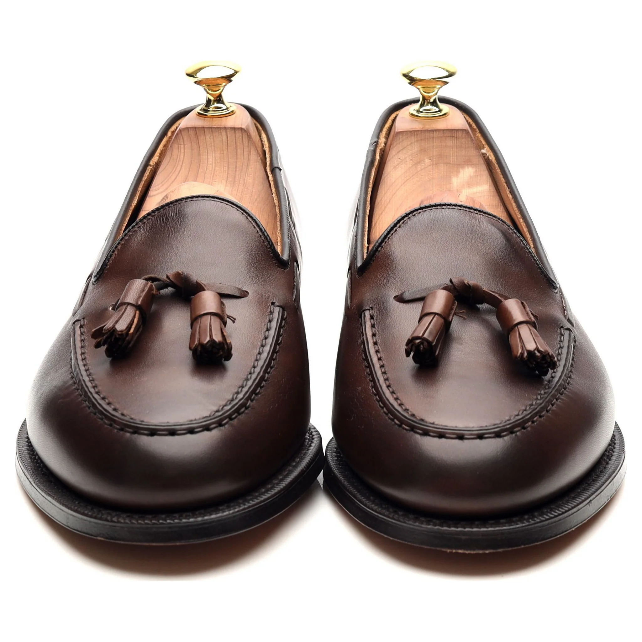'Keats II' Dark Brown Leather Tassel Loafers UK 8 G - Image 8