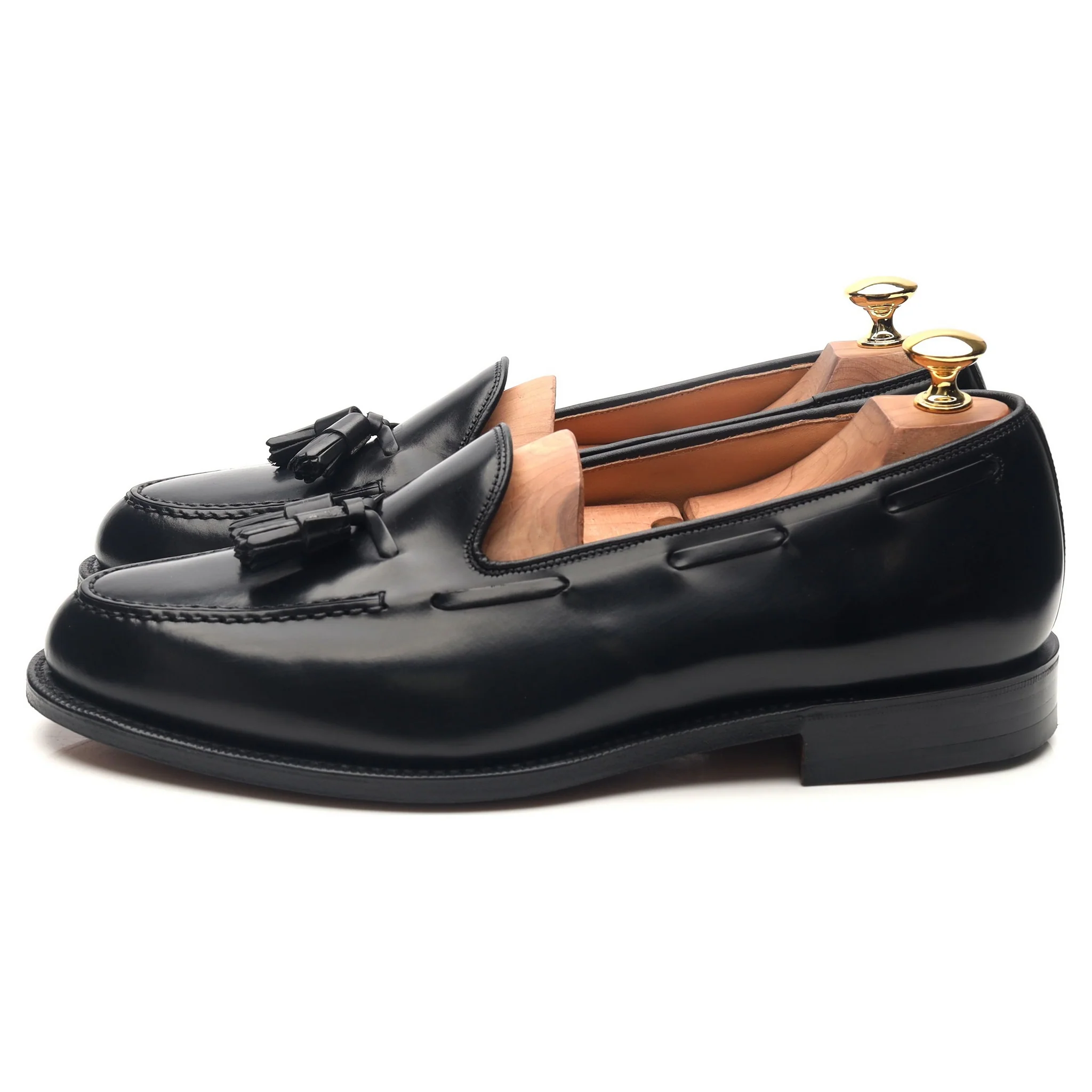 'Keats II' Black Leather Tassel Loafers UK 9 G - Image 2