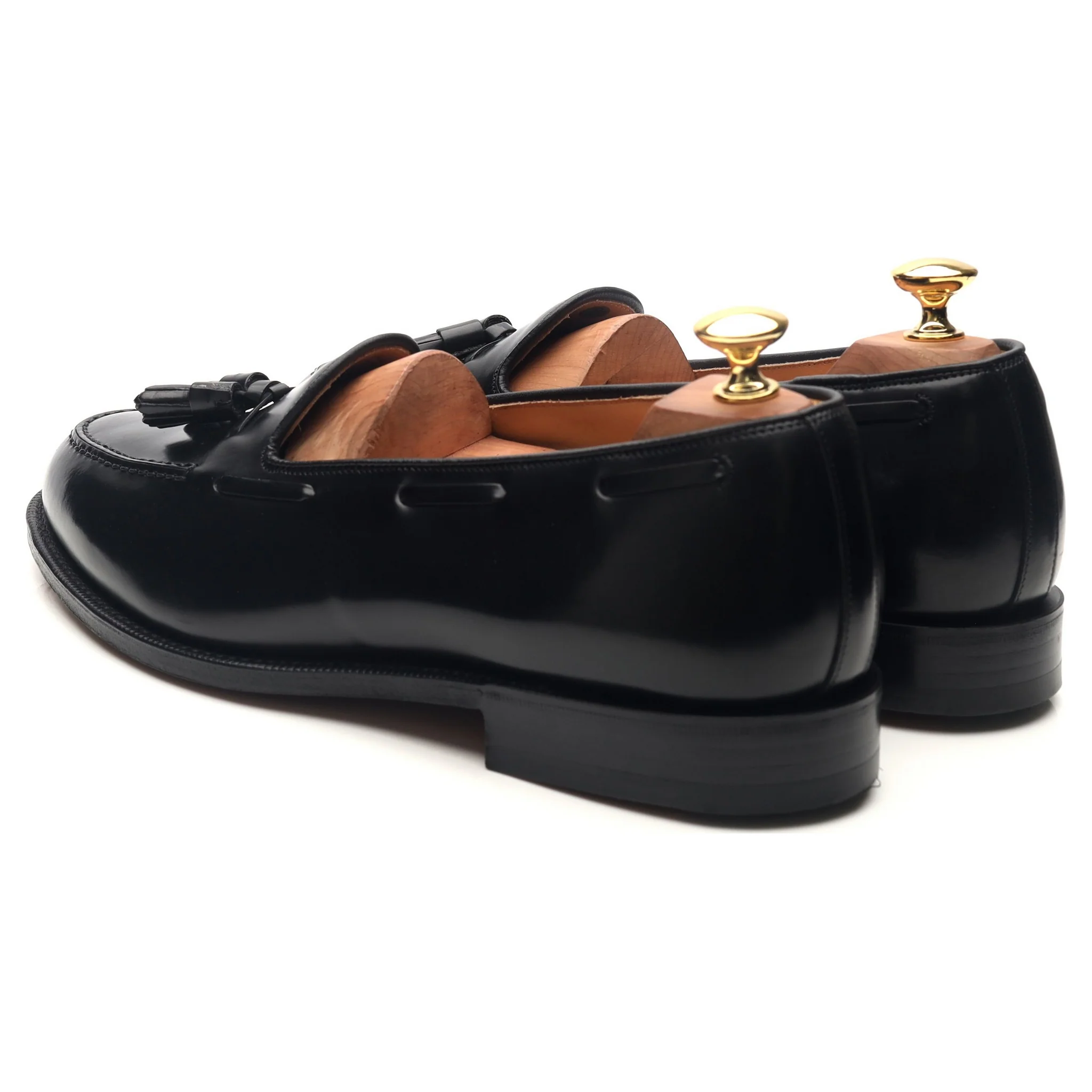 'Keats II' Black Leather Tassel Loafers UK 9 G - Image 3