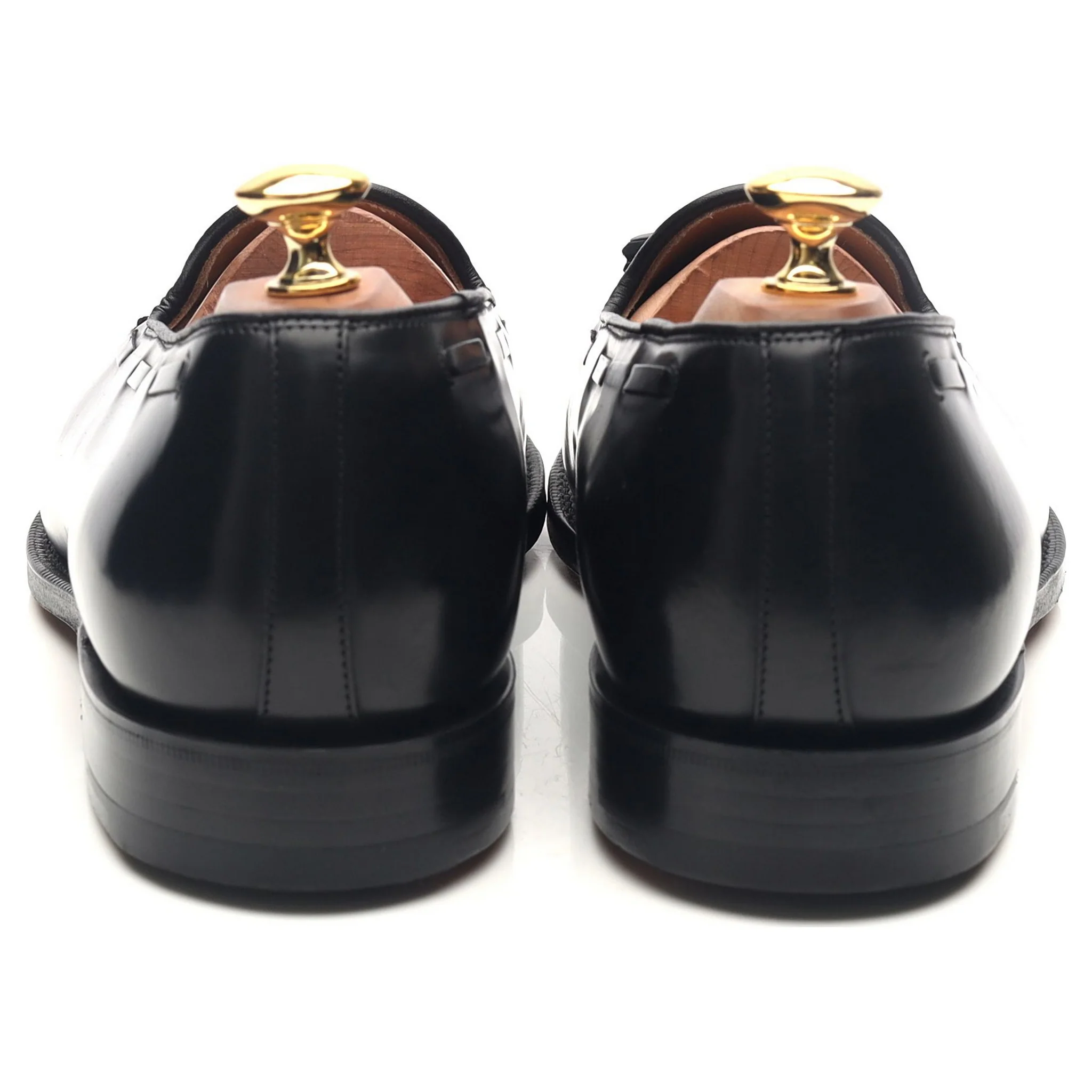 'Keats II' Black Leather Tassel Loafers UK 9 G - Image 4