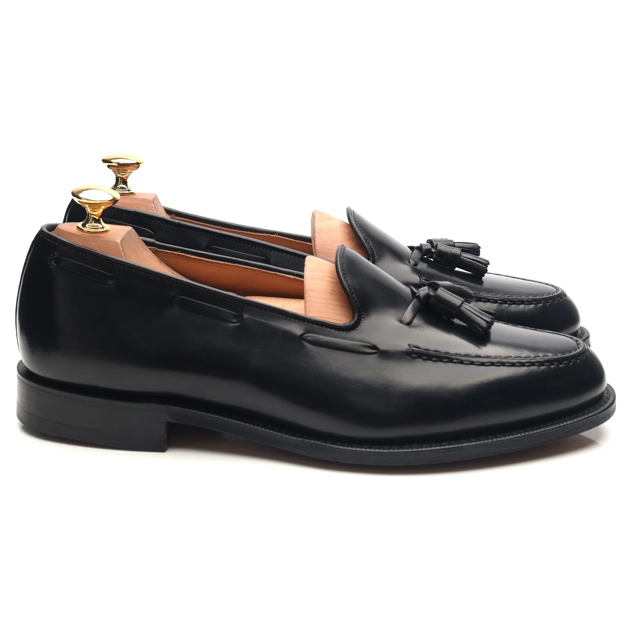'Keats II' Black Leather Tassel Loafers UK 9 G - Image 6